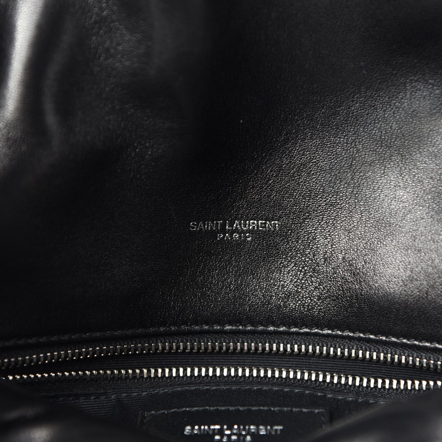 Lambskin Quilted Medium Loulou Puffer Monogram Chain Satchel Black