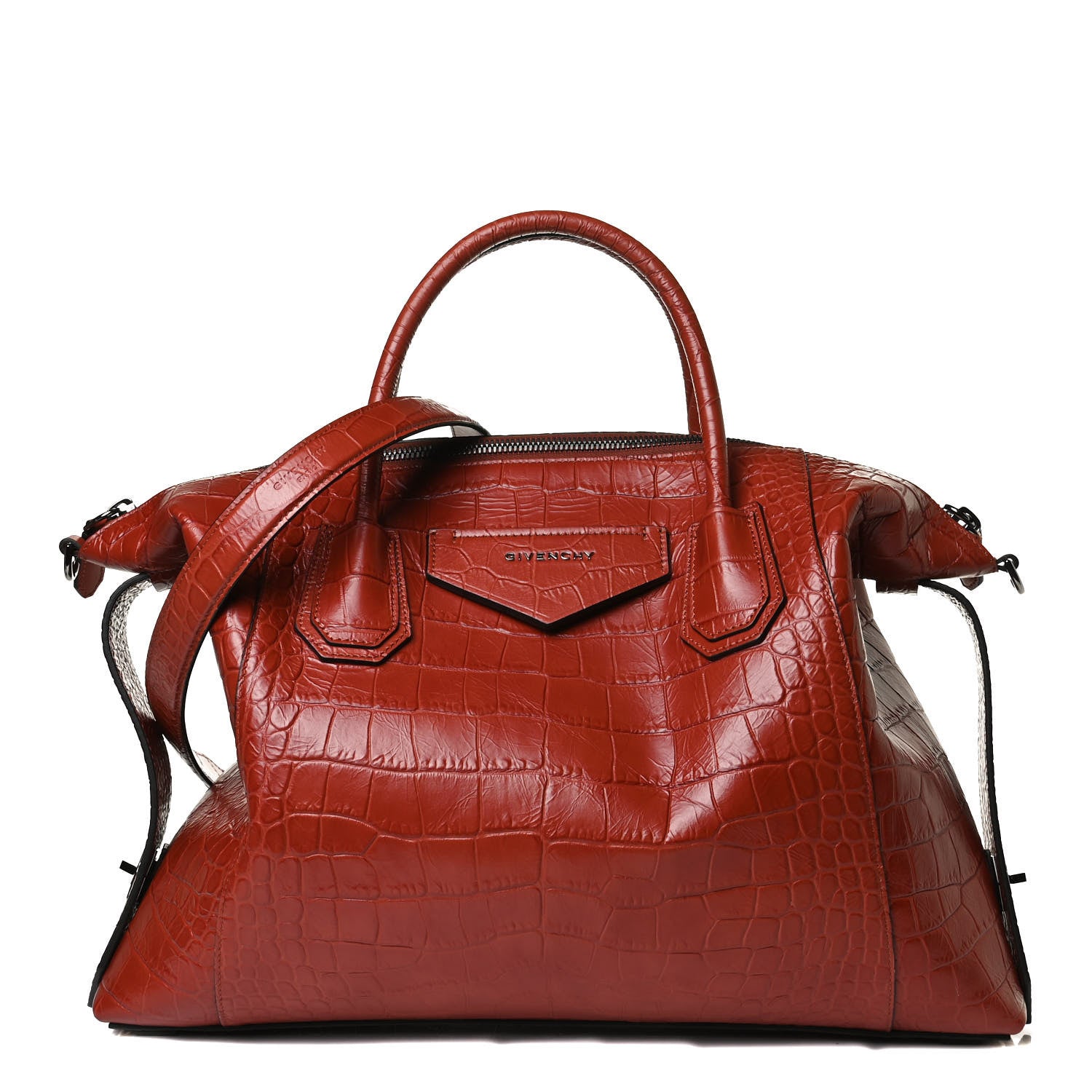 Givenchy Calfskin Crocodile Embossed Medium Soft Antigona Paprika 1 of 16