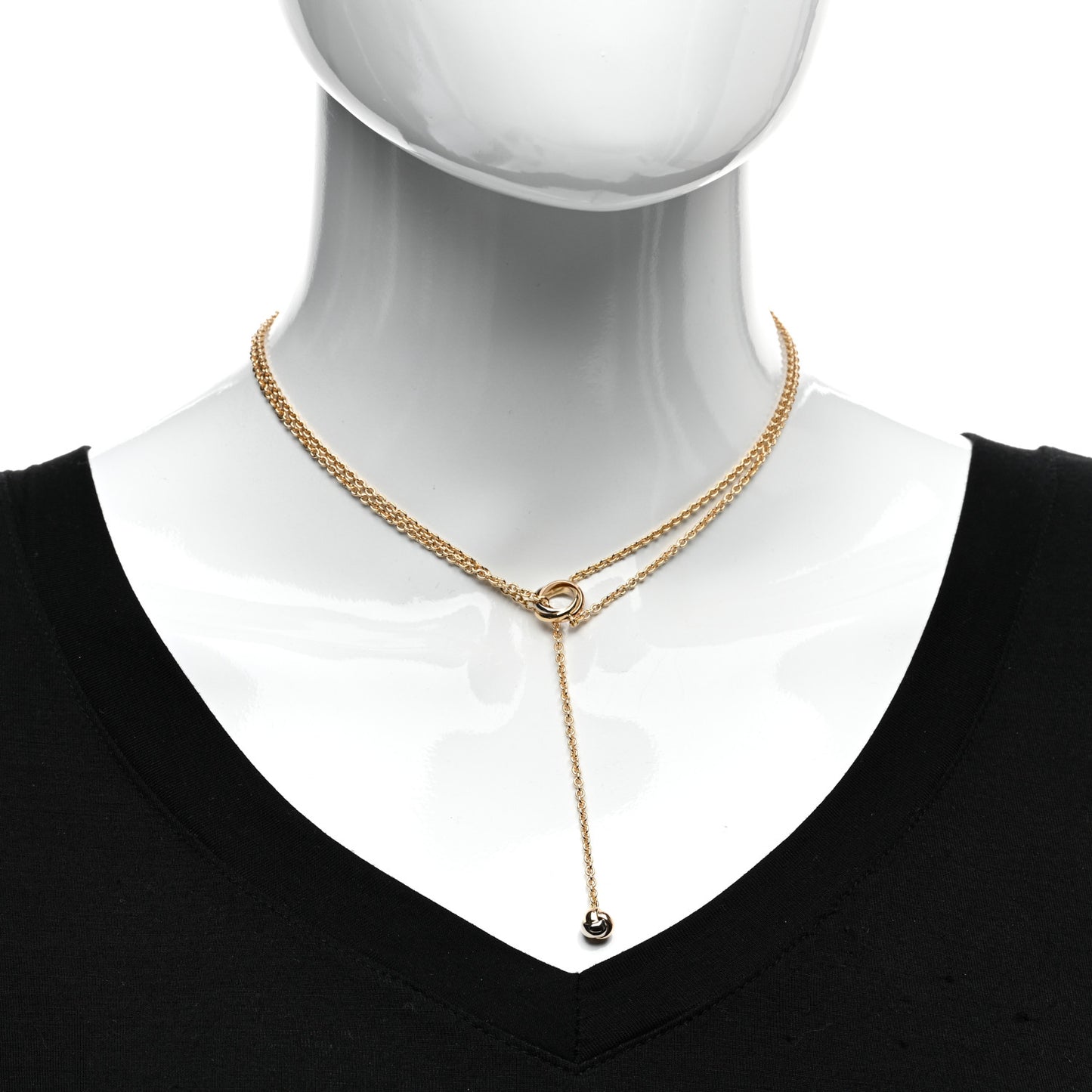 18K Pink Yellow White Gold Baby Trinity Pampilles Necklace