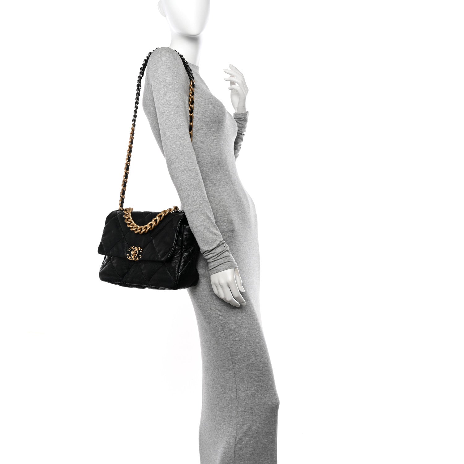 Chanel Lambskin Quilted Large Chanel 19 Flap Black 2 of 10