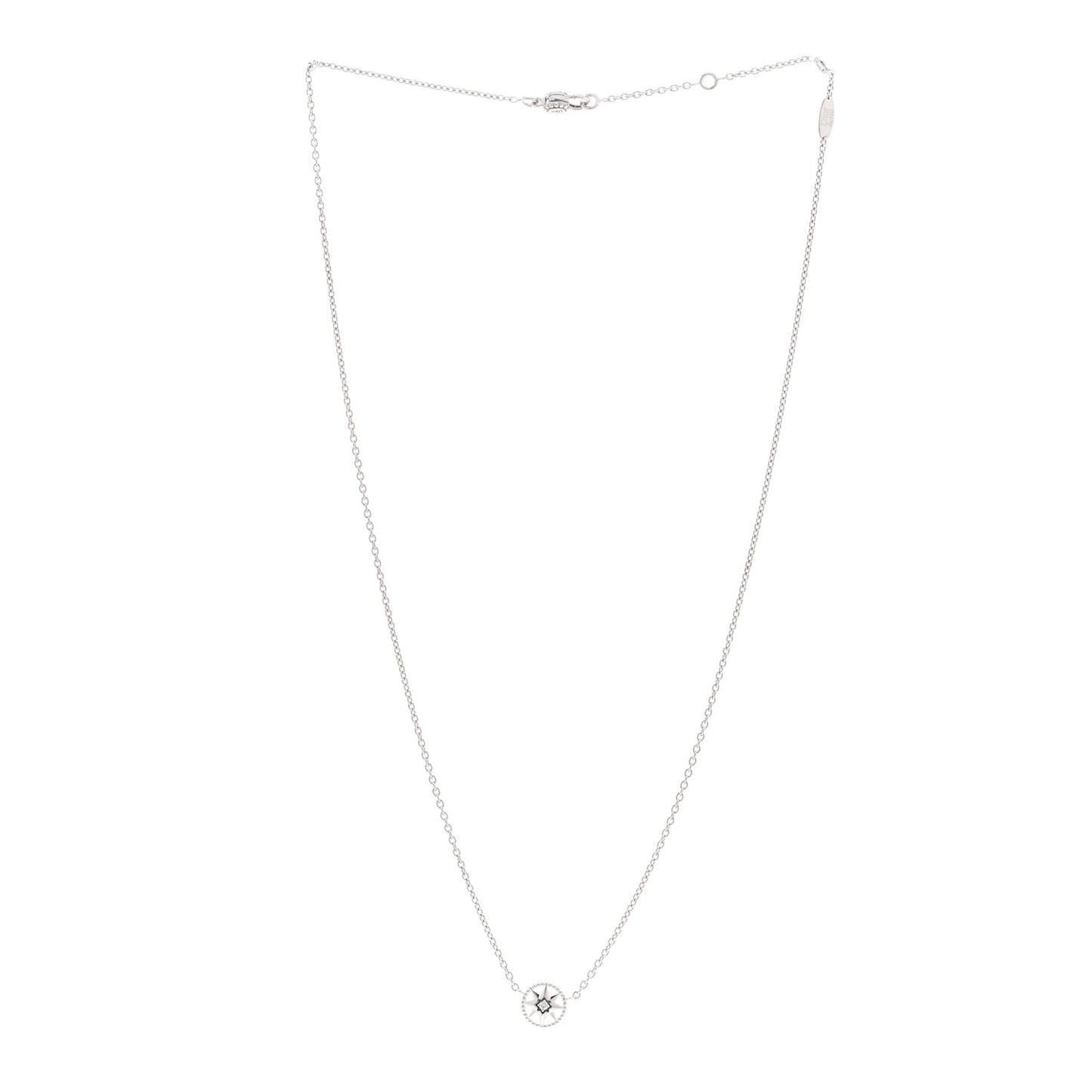 18K White Gold Diamond Rose Des Vents Necklace