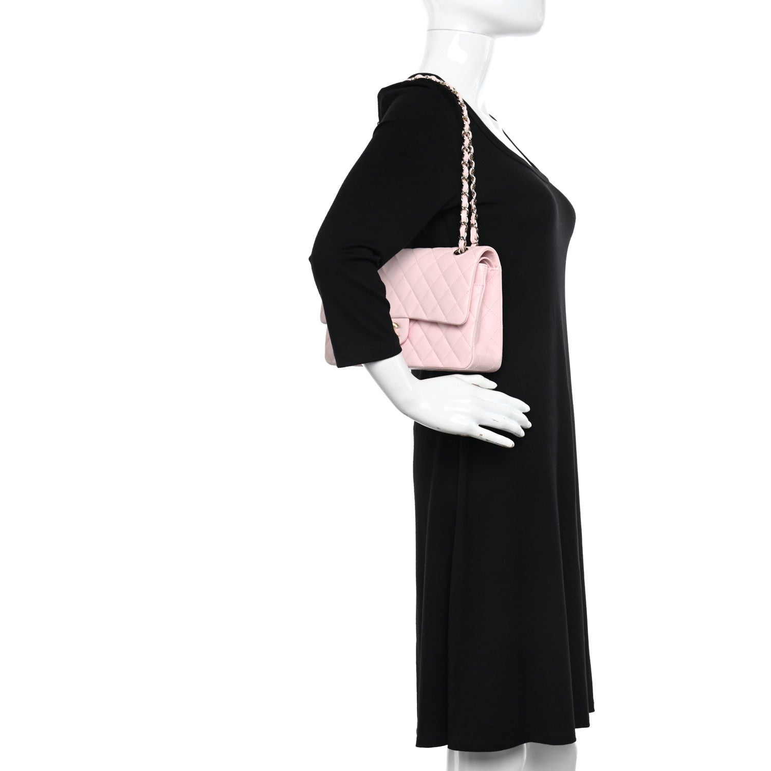 Chanel Caviar Quilted Medium Double Flap Light Pink 2 of 12