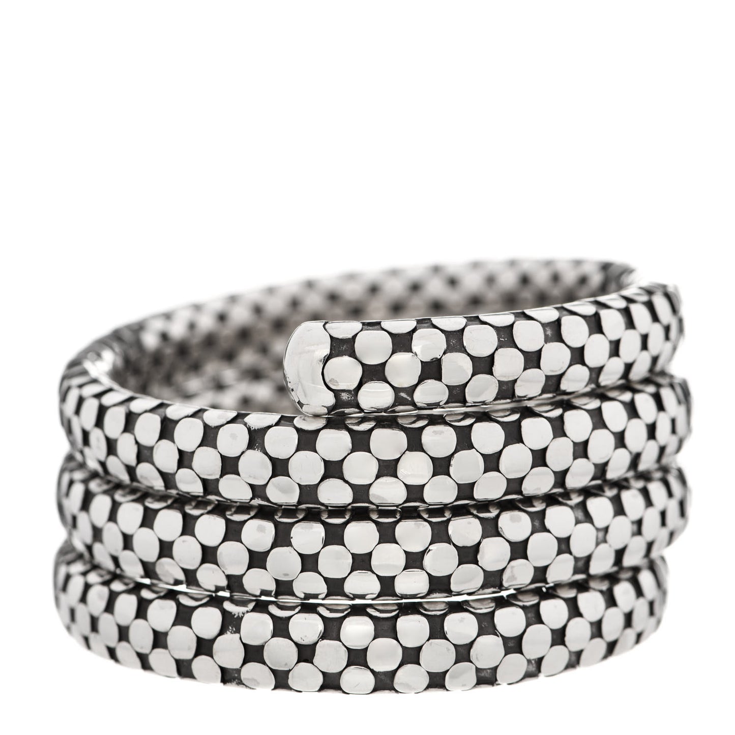 Sterling Silver Dot Triple Coil Bracelet