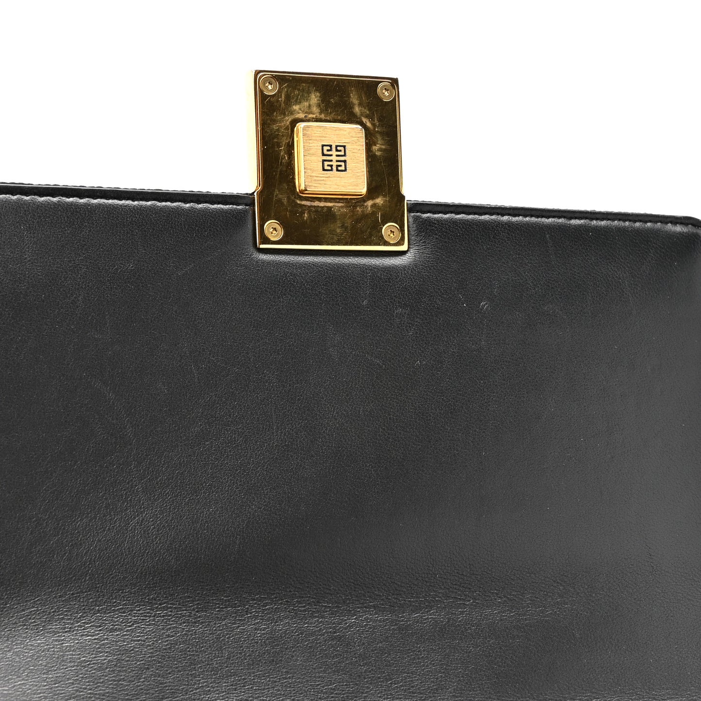 Canvas Woven Embroidered Medium 4G Bag With Chain Black
