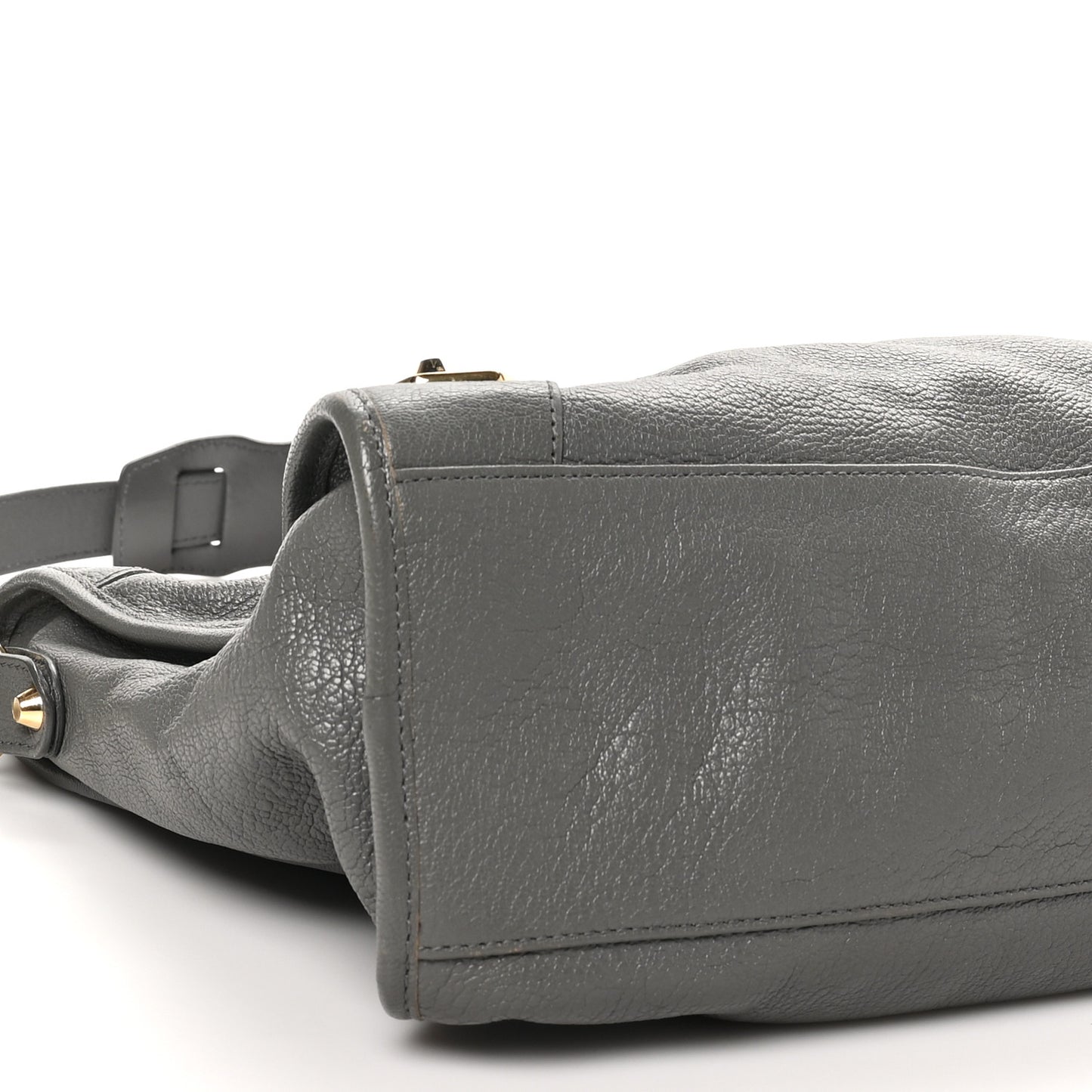 Chevre Gold Metallic Edge Hardware City Gris Acier