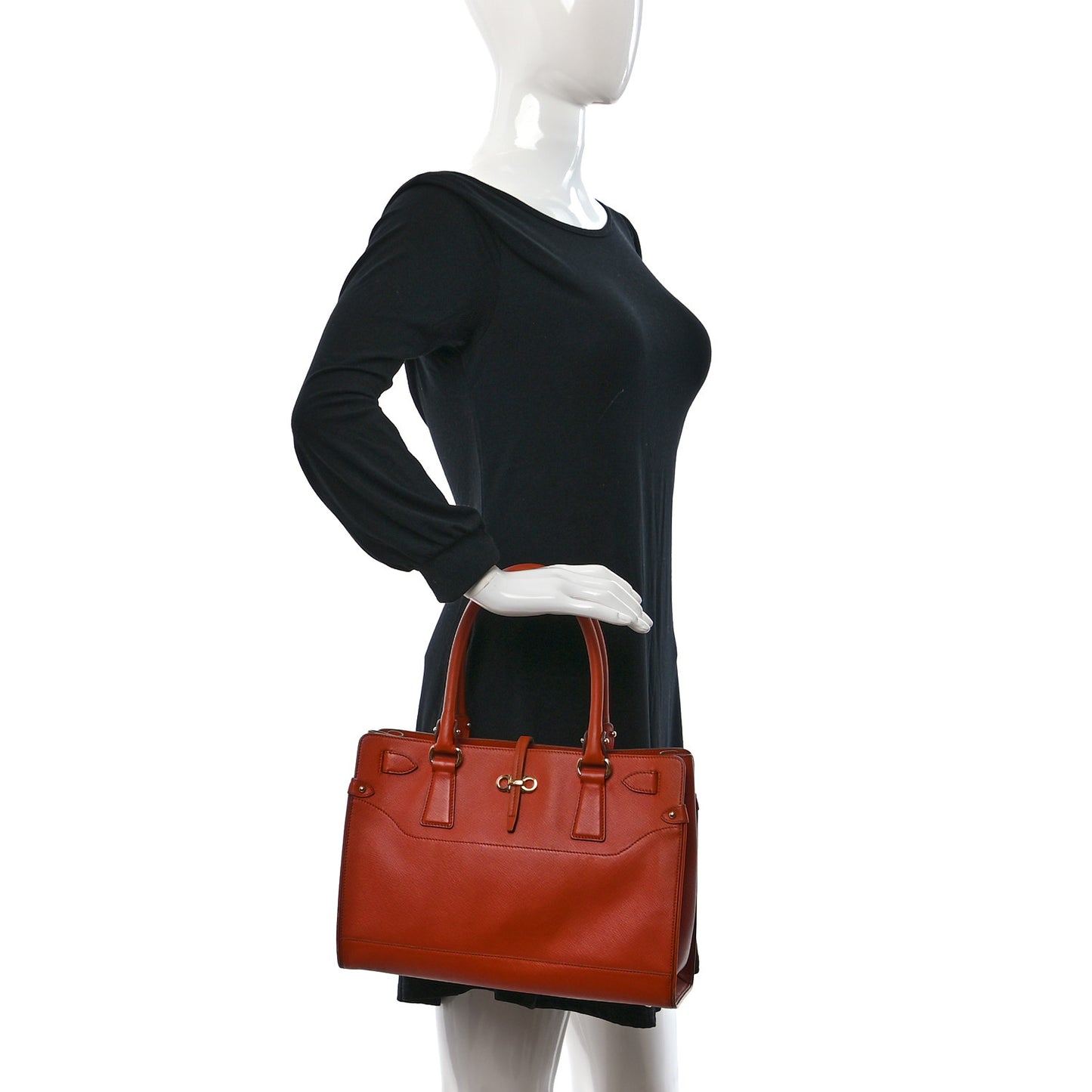 Printed Calfskin Briana Tote Terracotta