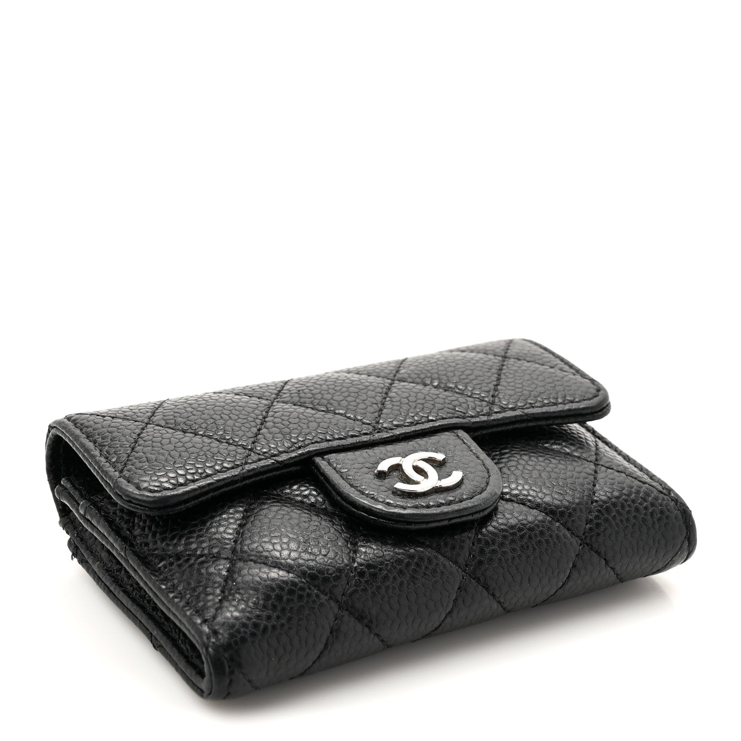 Chanel Caviar Quilted Flap Card Holder Wallet Black 4 of 12