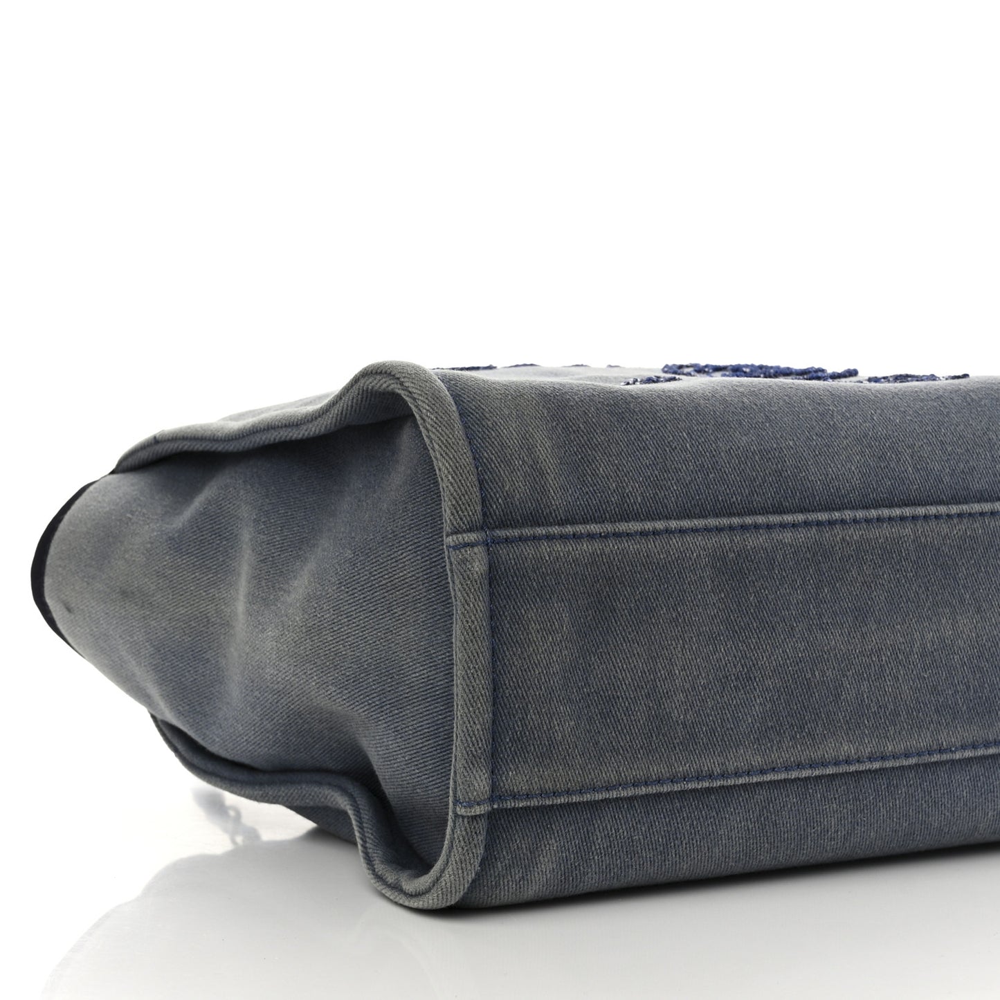 Canvas Sequin Small Deauville Tote Navy
