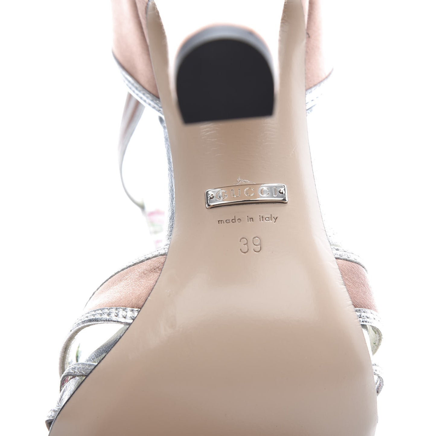 Satin Metallic Mariska T-Bar Pumps 39 Blush