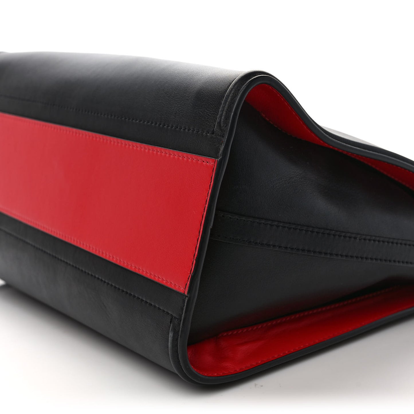 Calfskin The Tall Story Shoulder Bag Black Red