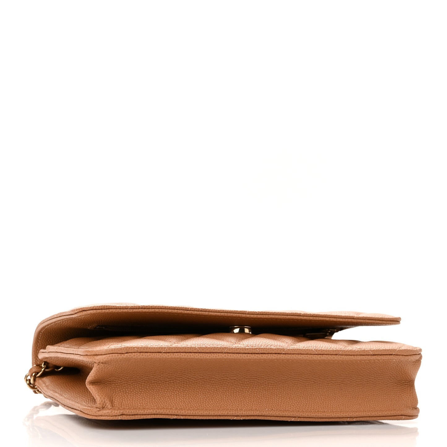 Caviar Quilted Wallet on Chain WOC Dark Beige