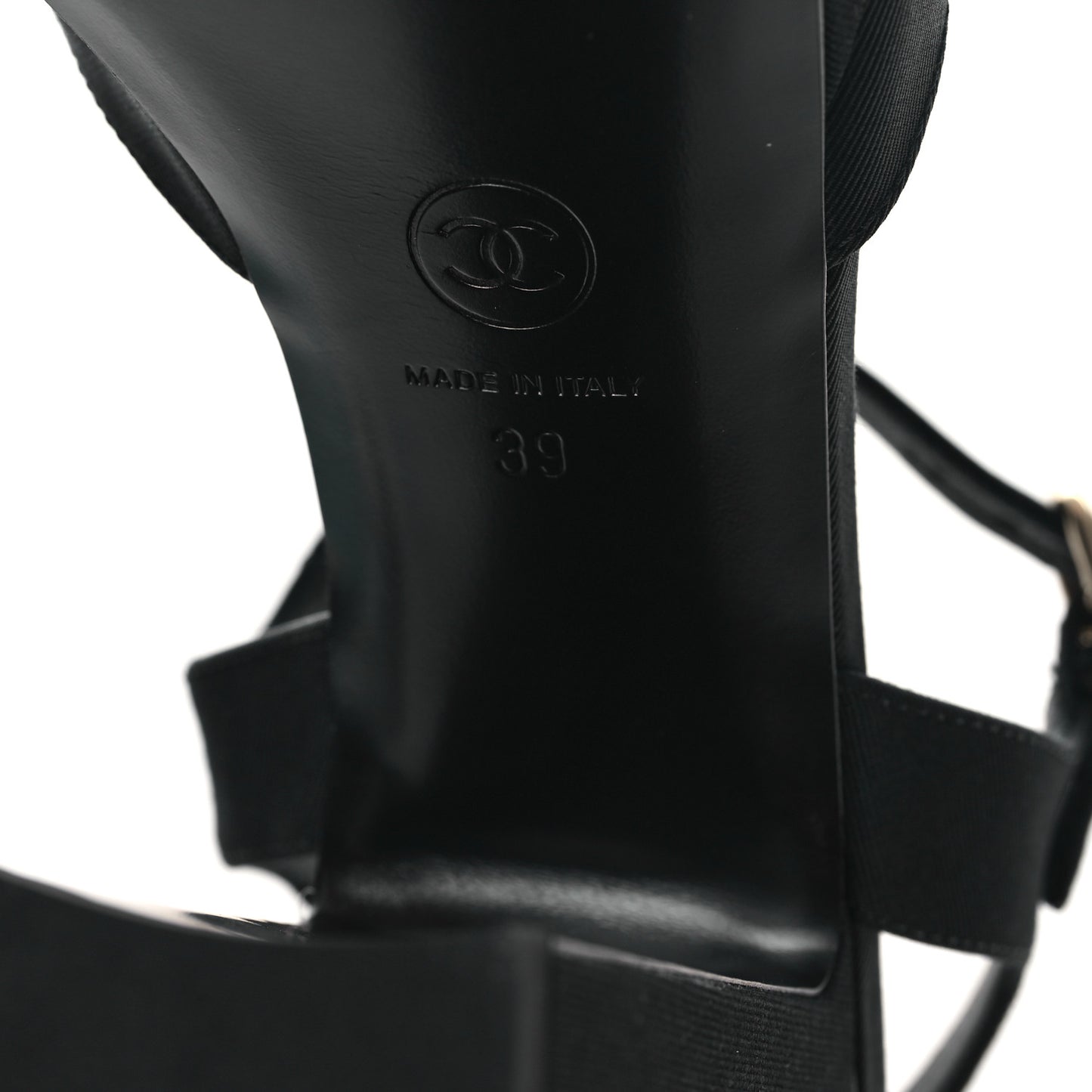 Grosgrain Platform Sandals 39 Black