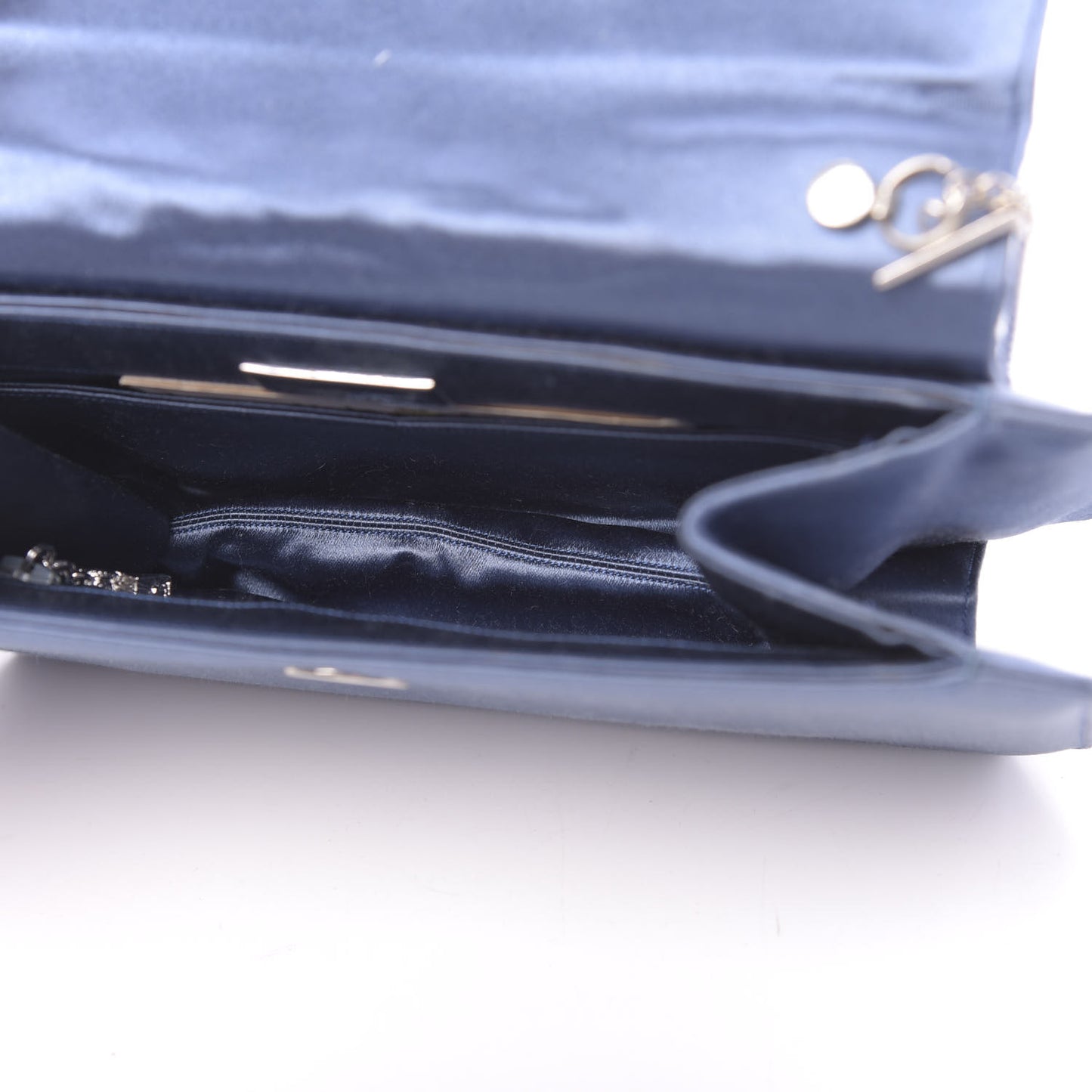 Crystal Satin Clutch Blue