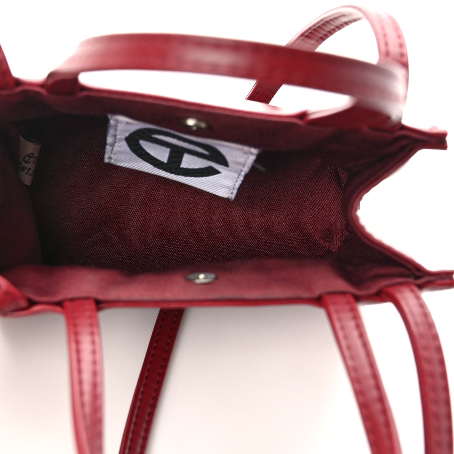 Vegan Leather Small Shopping Bag Oxblood