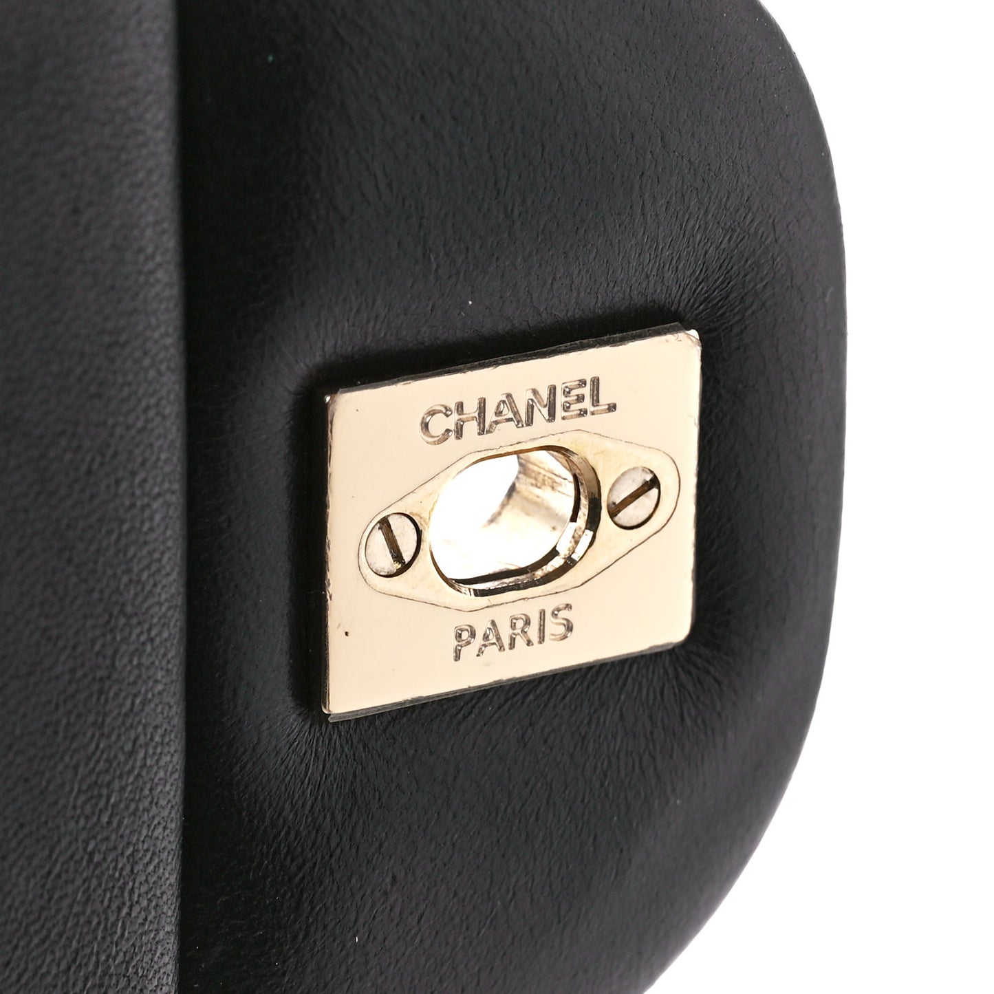 Lambskin Chevron Quilted Jumbo Double Flap Black