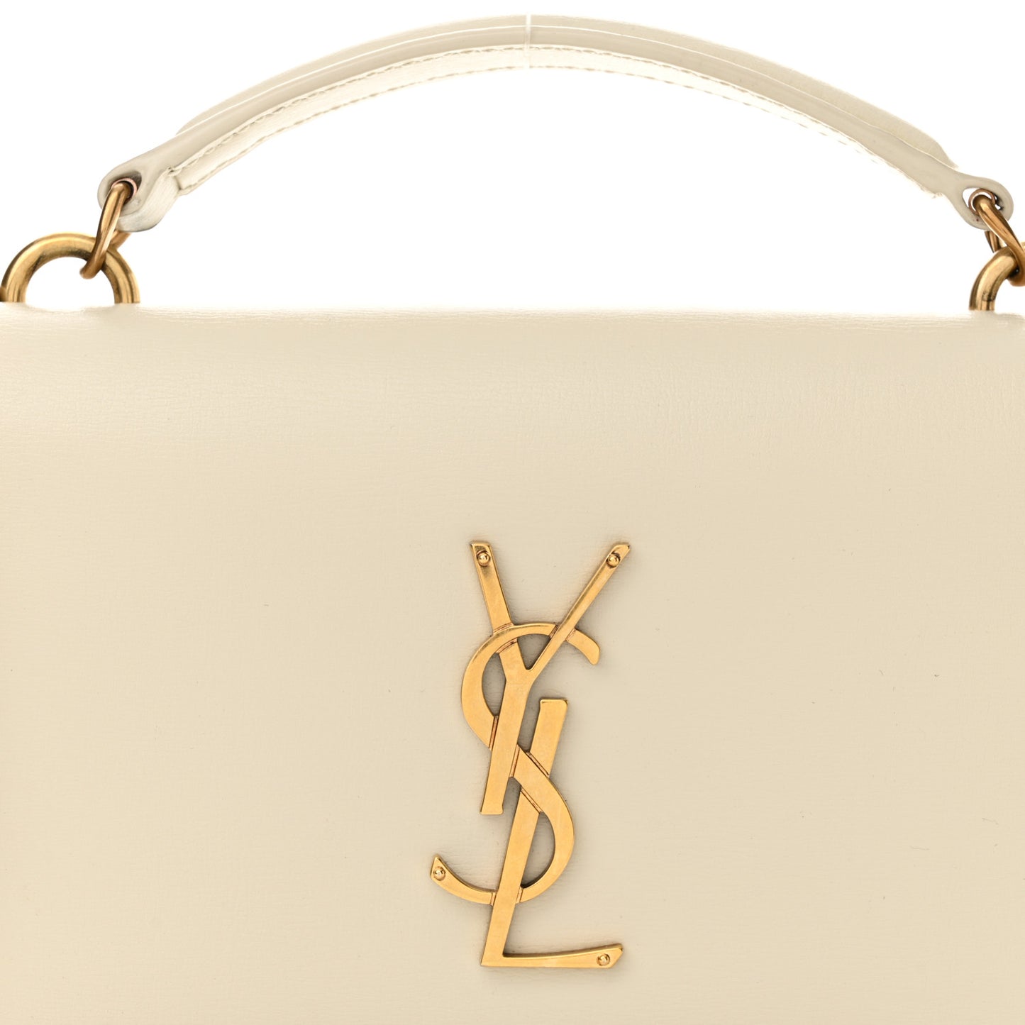 Calfskin Monogram Sunset Chain Wallet Blanc Vintage