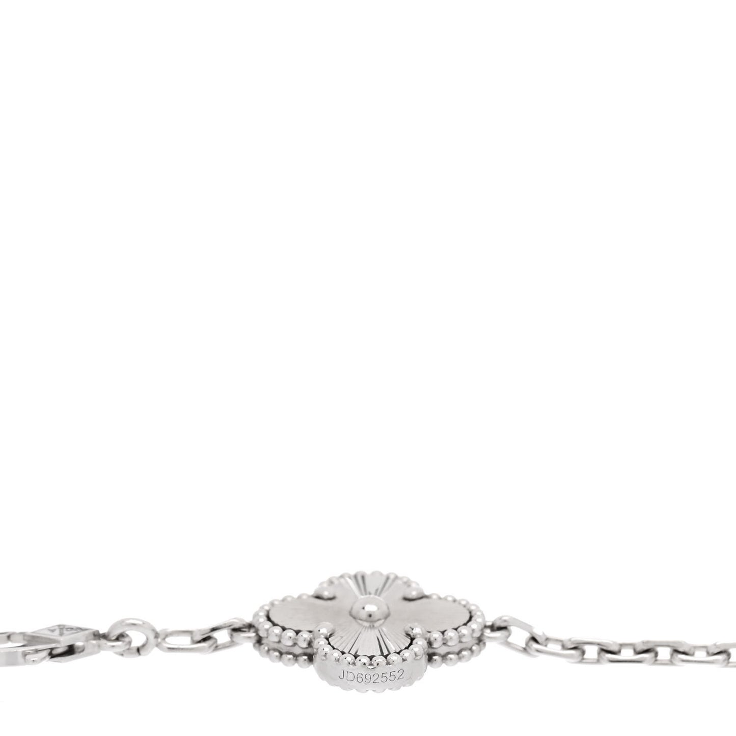 18K White Gold 5 Motifs Guilloche Vintage Alhambra Bracelet