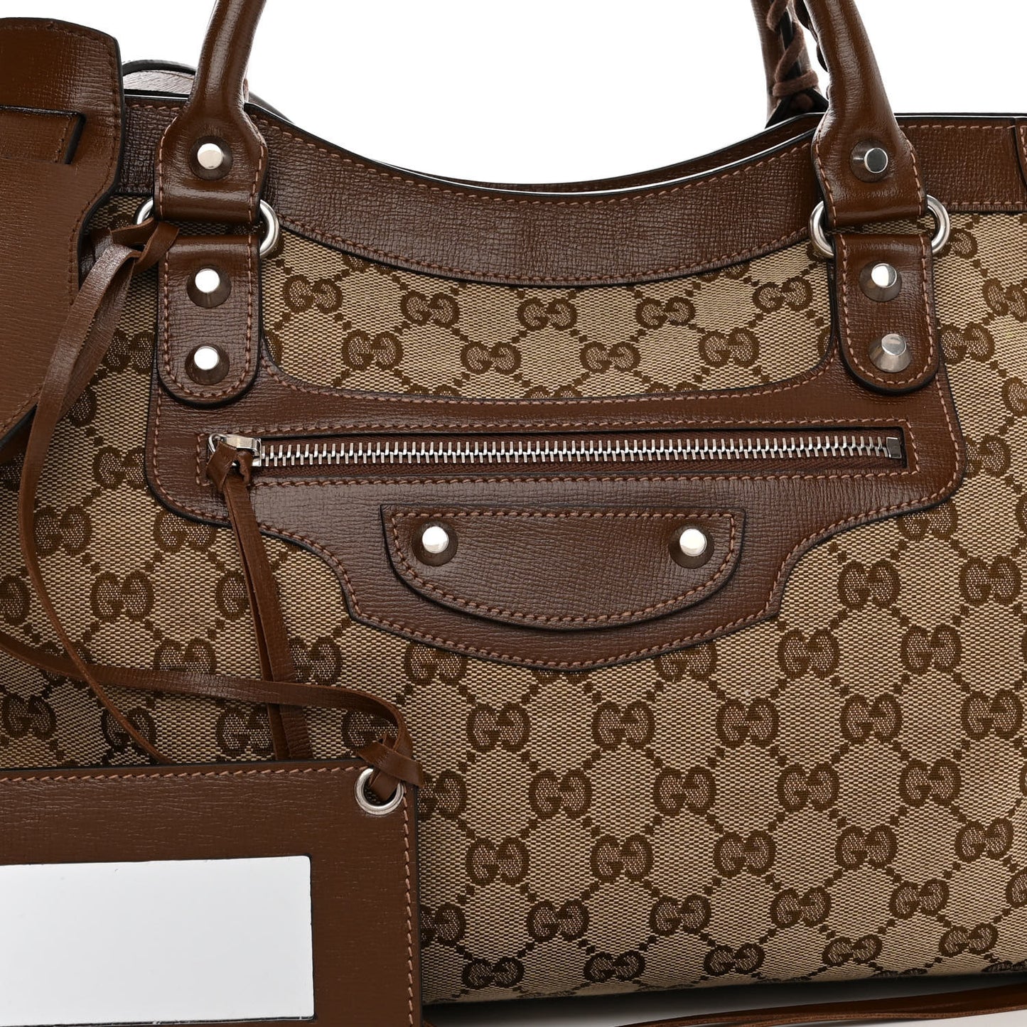 X GUCCI GG Monogram Azalea Calfskin Neo Classic Silver Hardware Medium City Beige Ebony Brown Sugar