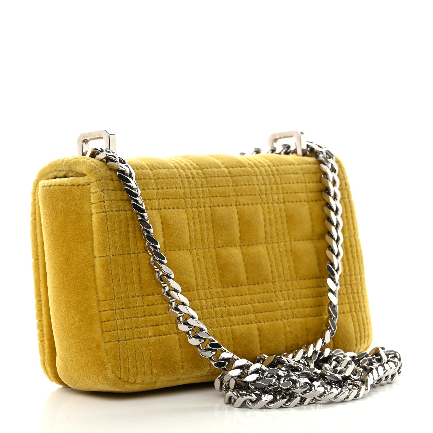 Velvet Quilted Mini Lola Bag Yellow