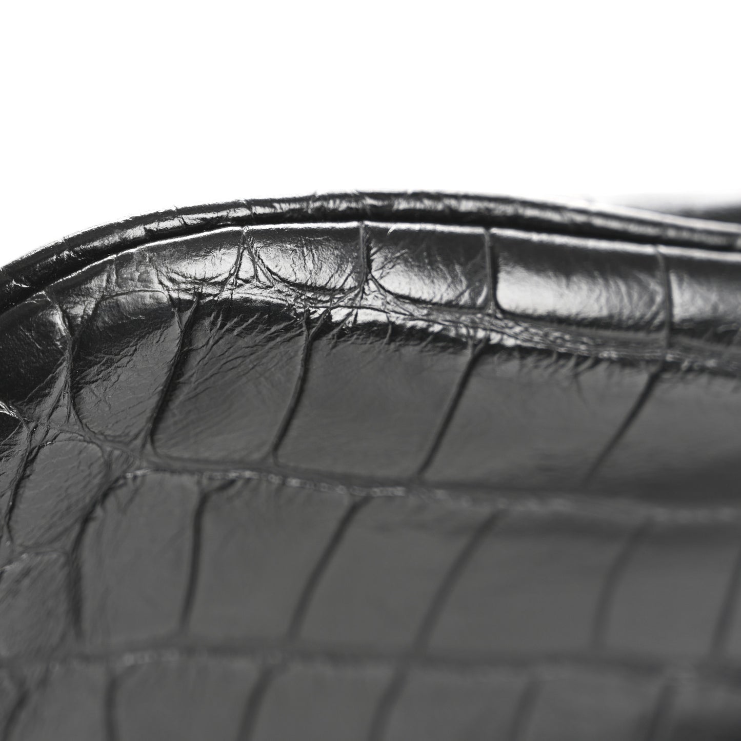 Extra Supple Calfskin Crocodile Embossed Monochrome Mini Le Cagole Multi Pouch Black