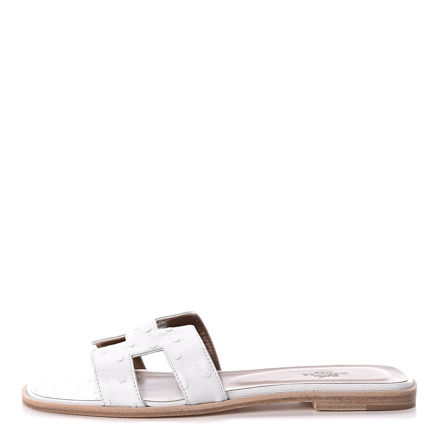 Hermes Ostrich Oran Sandals 39 White 416788 – FASHIONPHILE