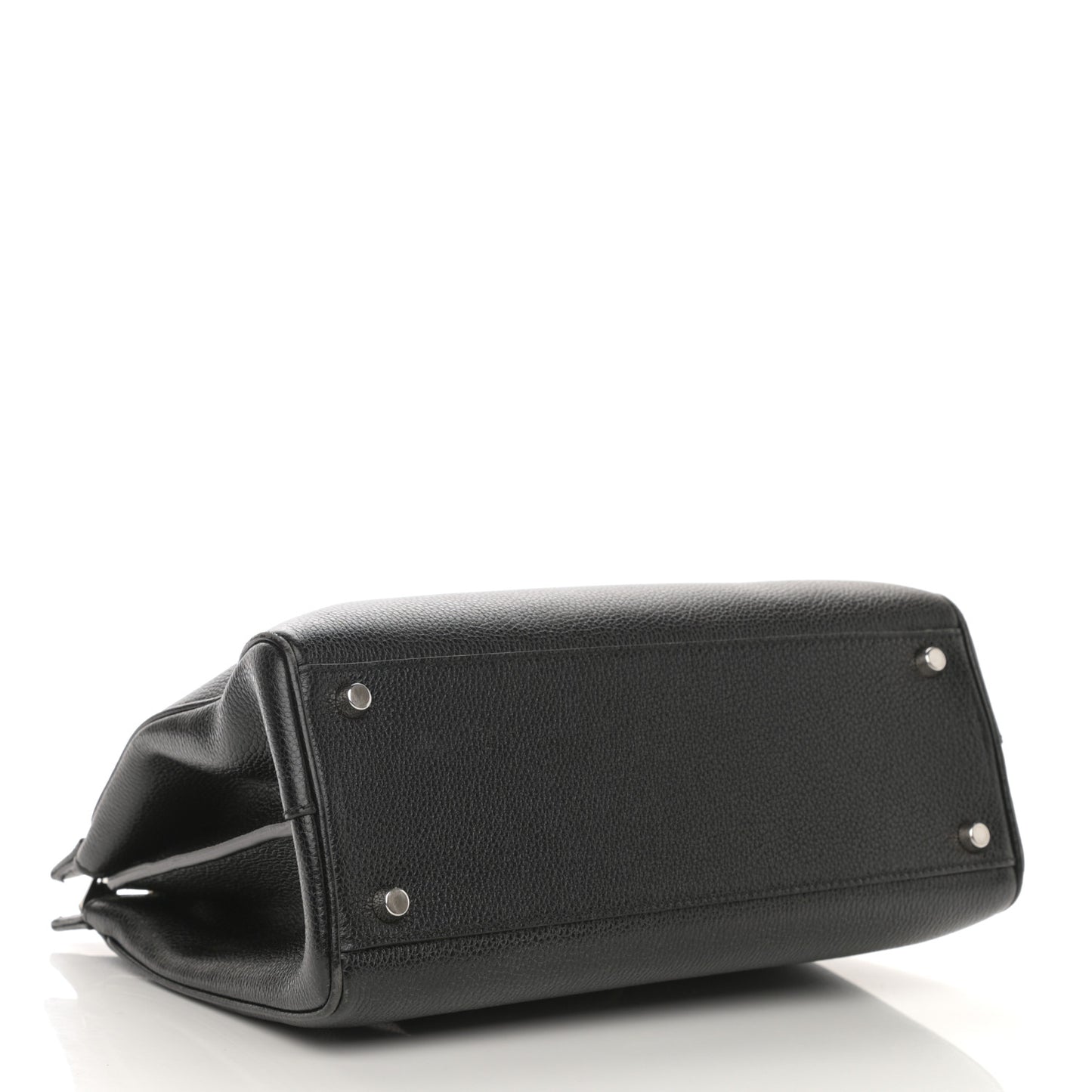 Grainy Calfskin Small Zumi Top Handle Bag Black