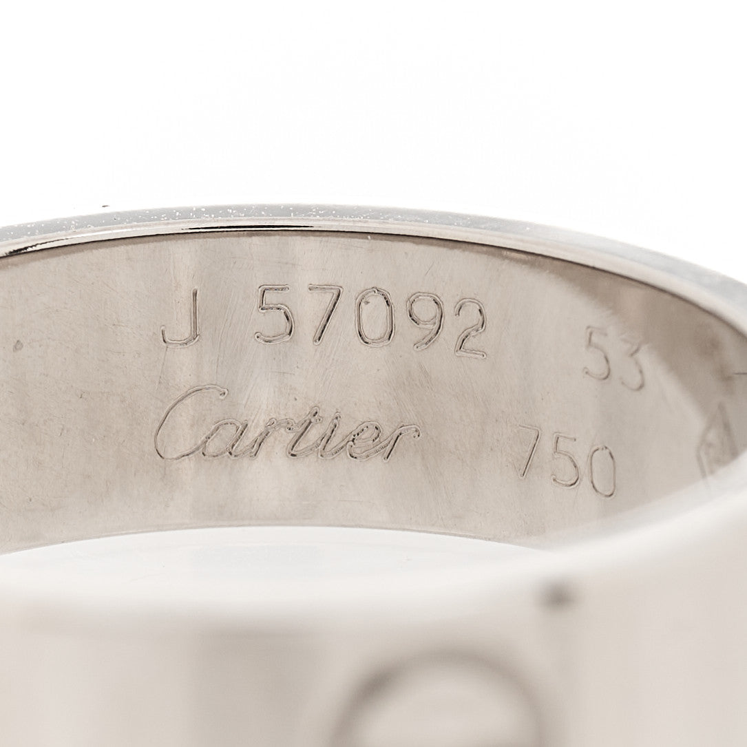 18K White Gold 5.5mm LOVE Ring 53 6.25