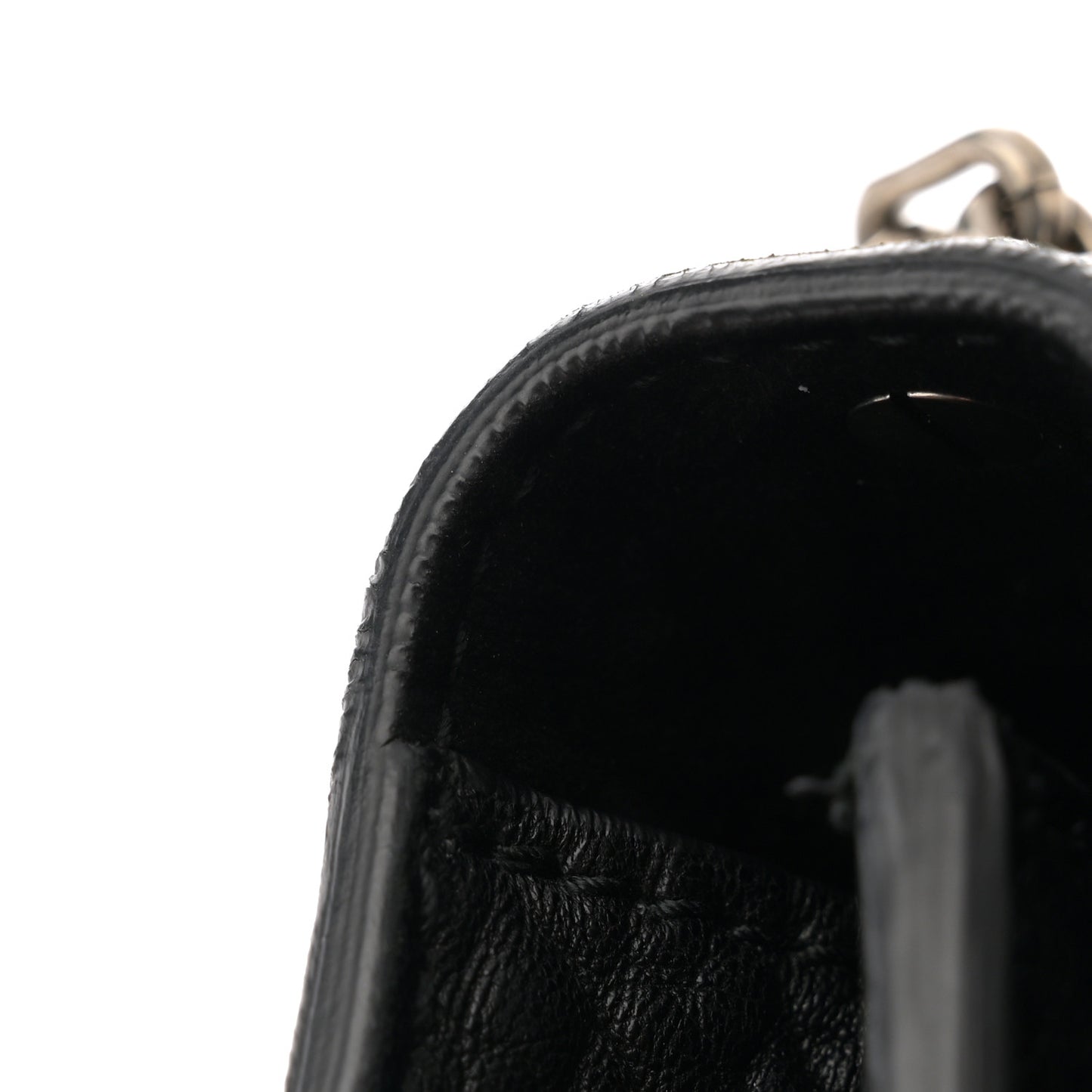 Canyon Grained Lambskin J'Adior Chain Flap Bag Black