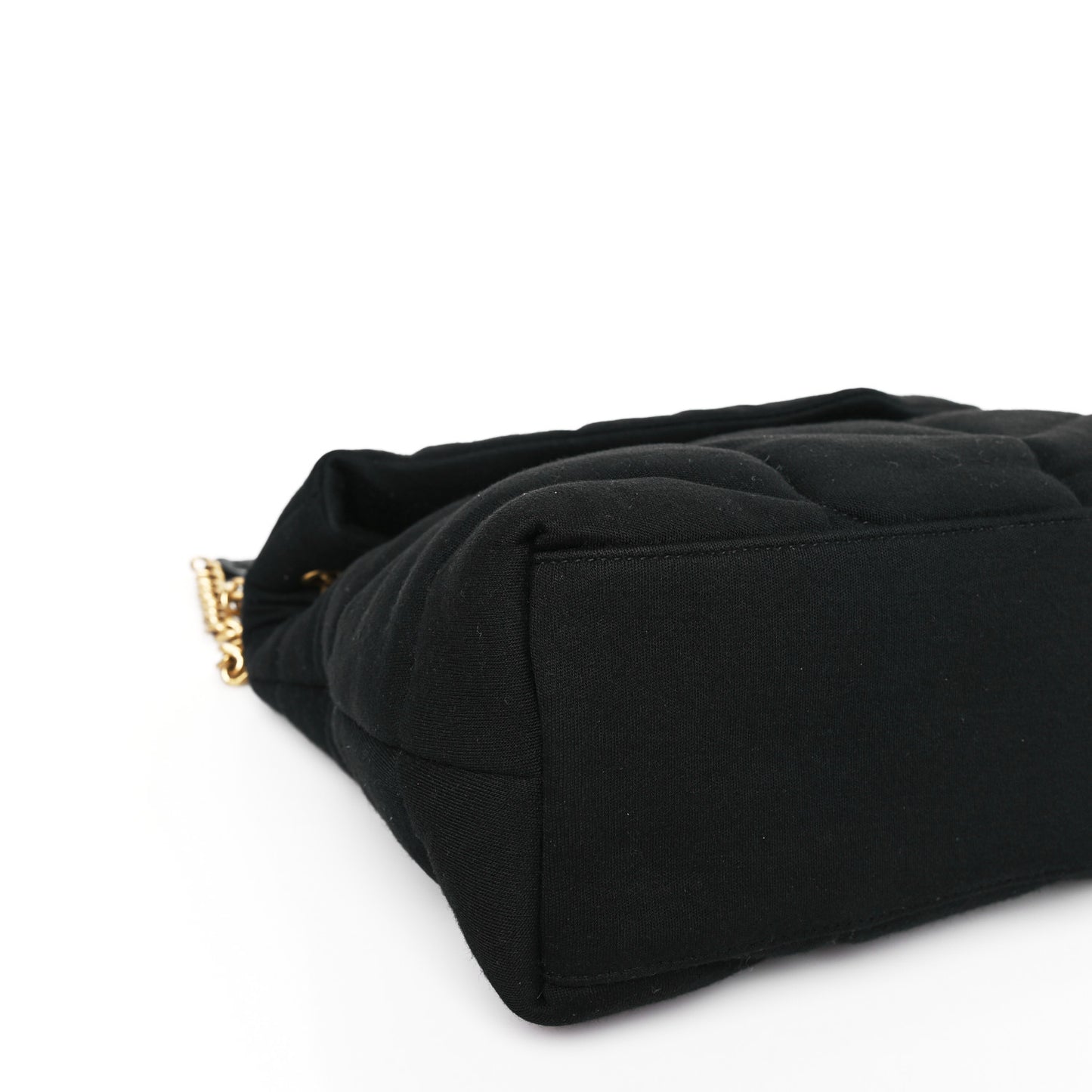 Wool Jersey Quilted Medium Loulou Puffer Monogram Chain Black