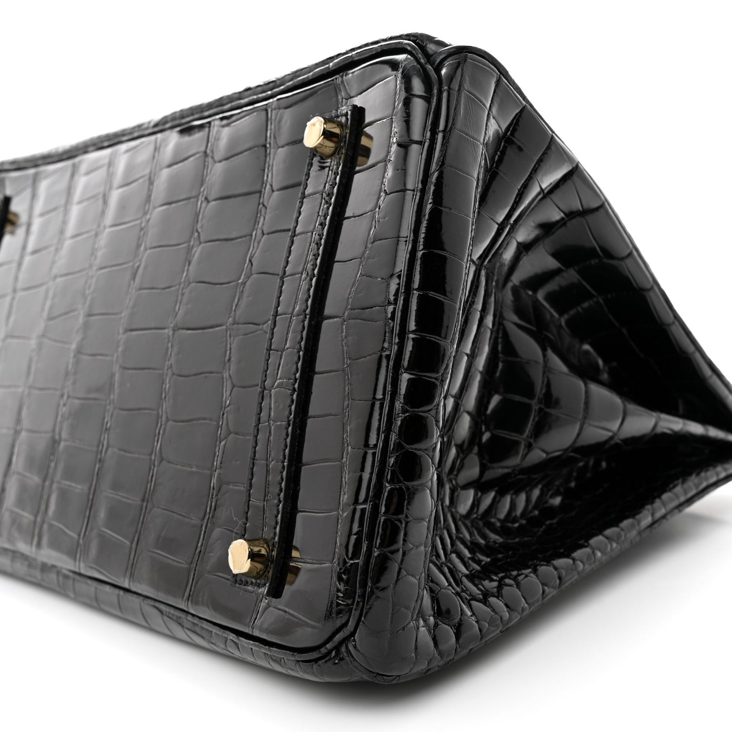 Shiny Porosus Crocodile Birkin 35 Black