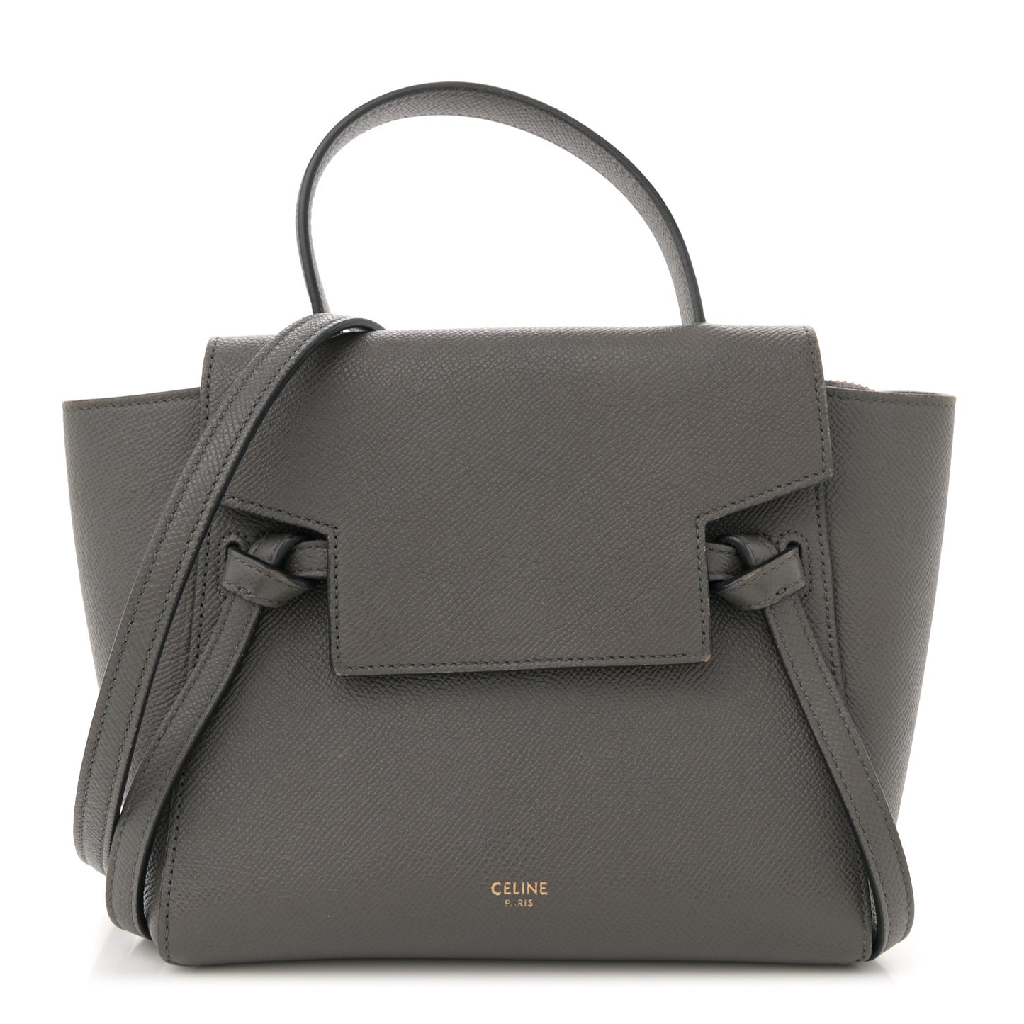 Grained Calfskin Nano Belt Bag Grey