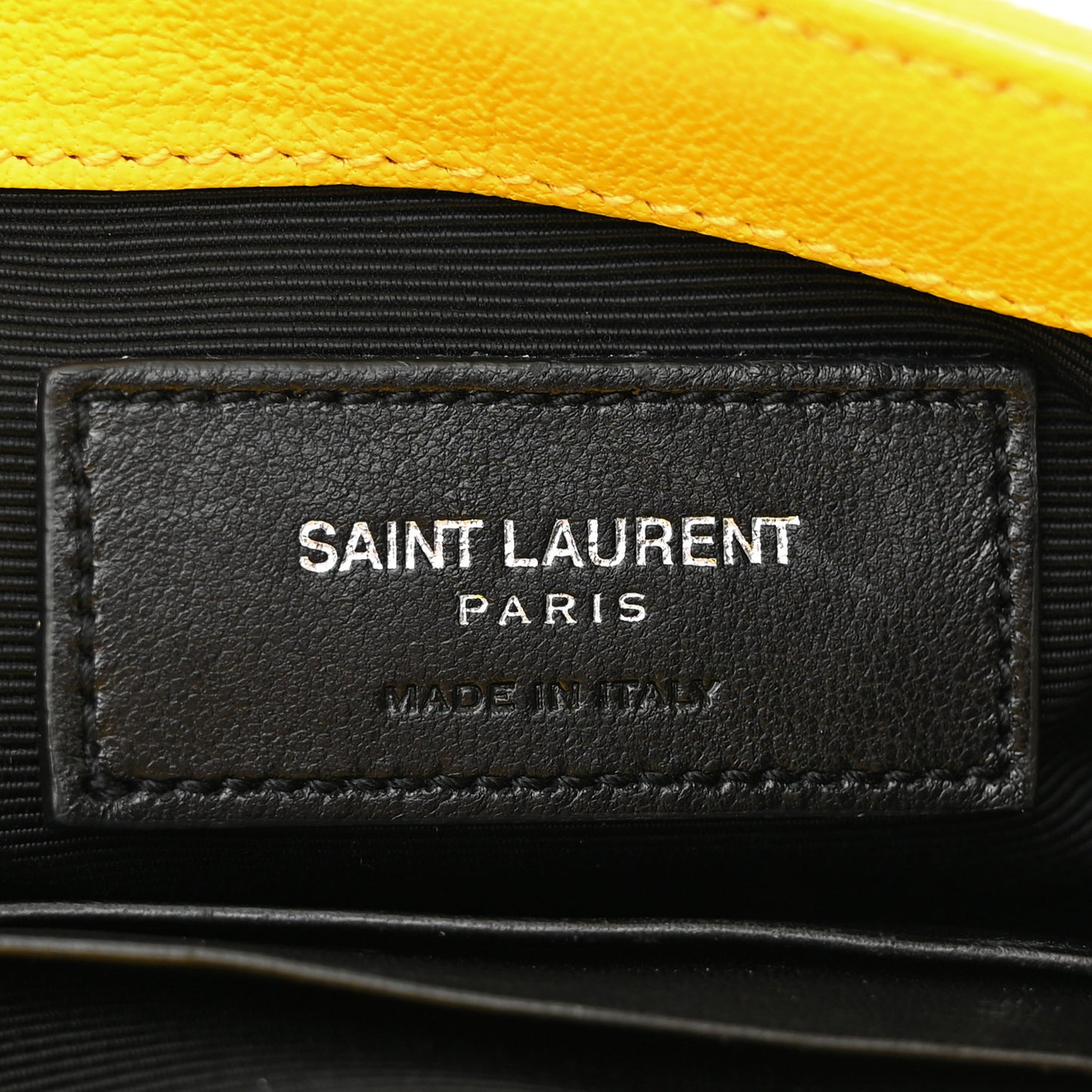 Calfskin Matelasse Chevron Monogram Classic Baby Chain Bag Jaune