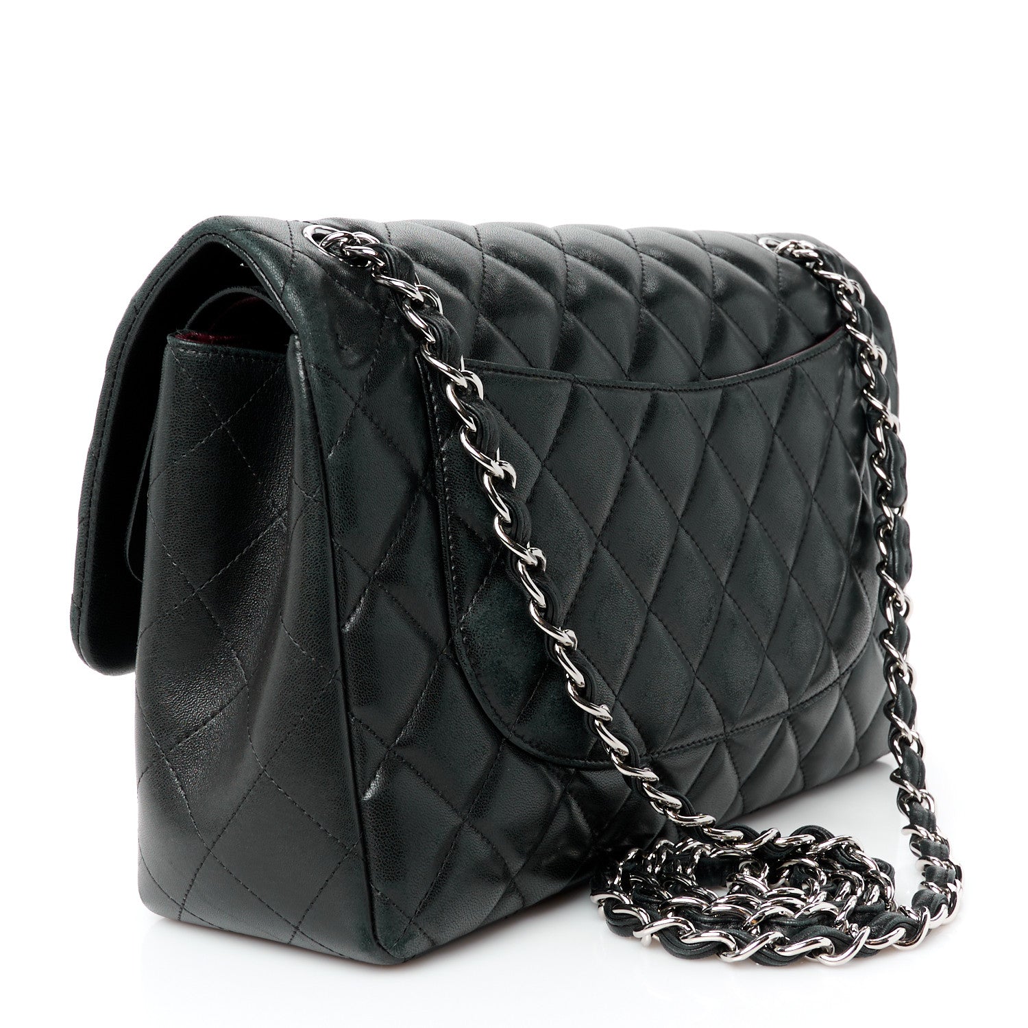 Chanel Lambskin Quilted Jumbo Double Flap Black 3 of 13