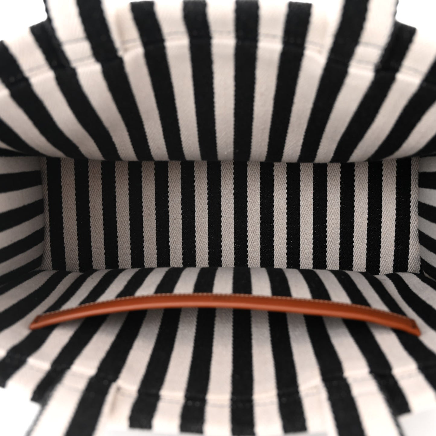 Canvas Calfskin Triomphe Large Cabas Black White