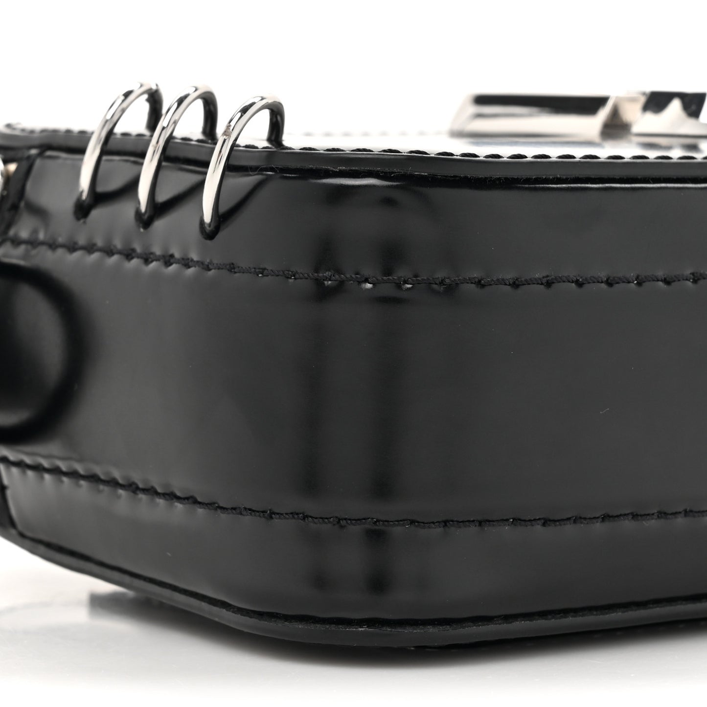 Calfskin Pierced Small Snapshot Camera Bag Black