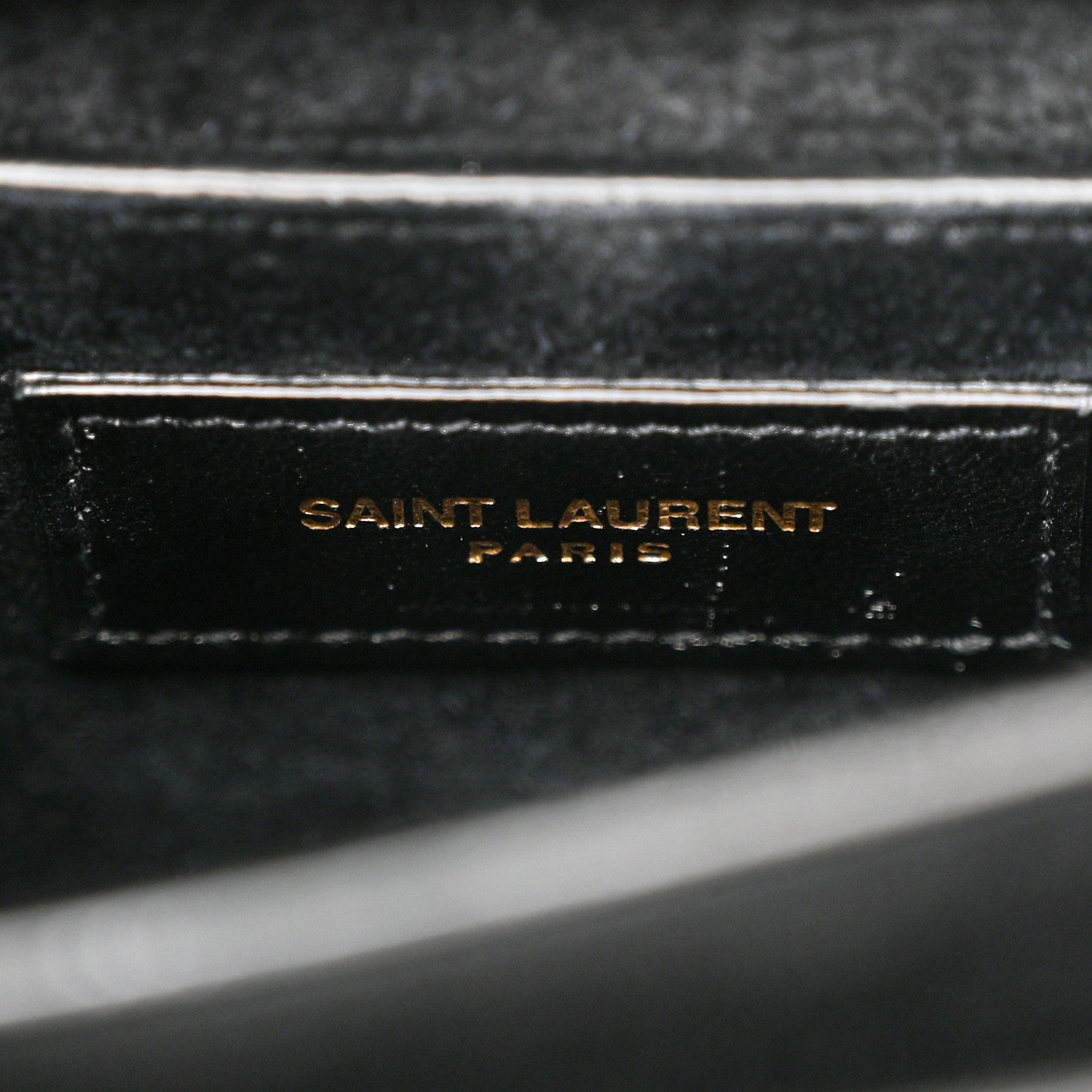 Saint Laurent Calfskin Crocodile Embossed Medium Monogram Sunset Black 6 of 9
