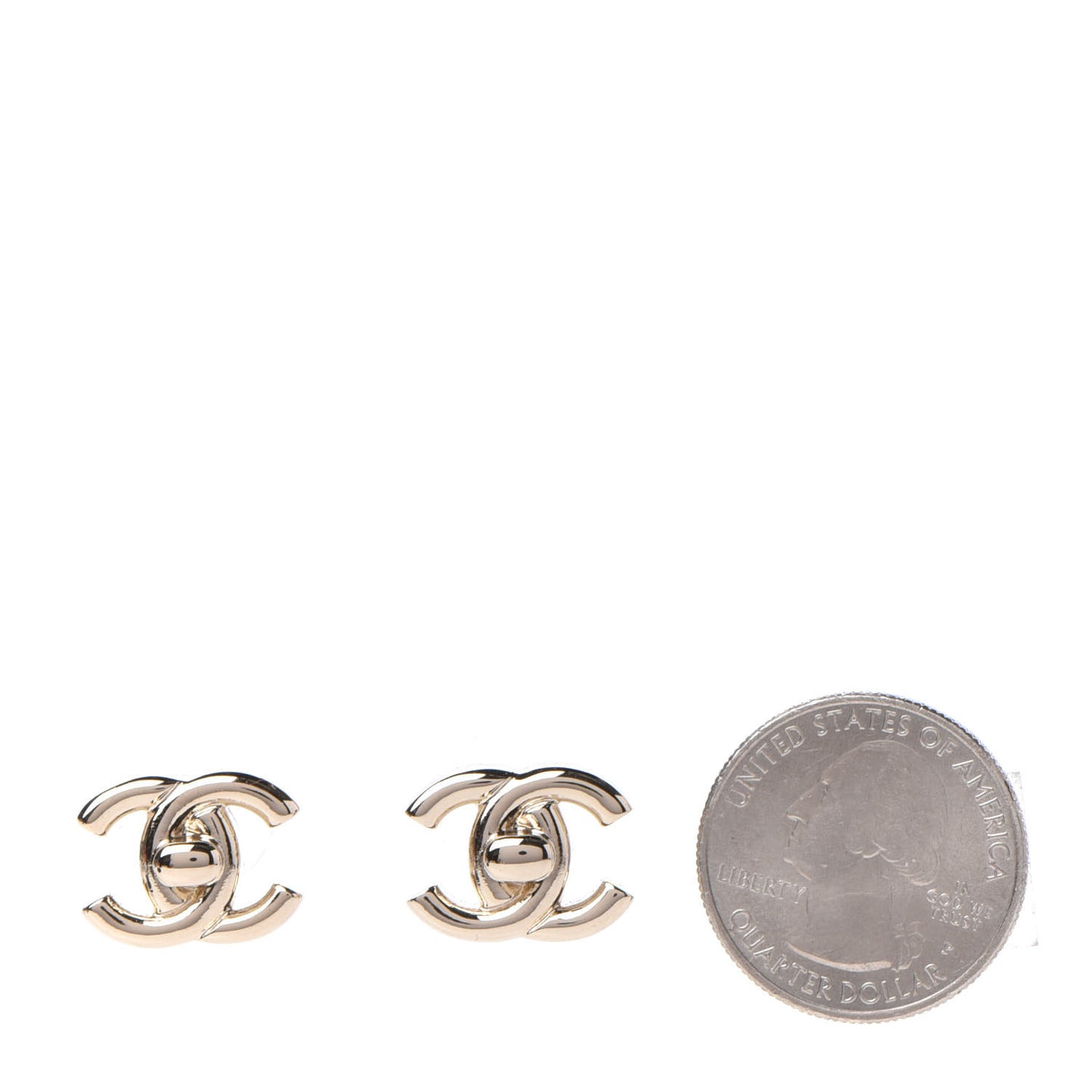 Metal CC Turnlock Earrings Gold