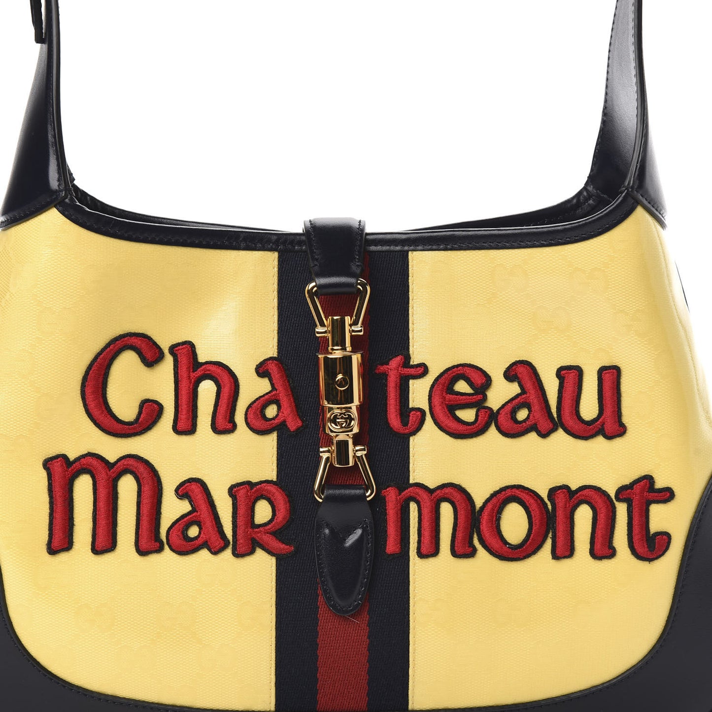 Crystal Monogram Chateau Marmont Medium Jackie O Hobo Straw Yellow Blue