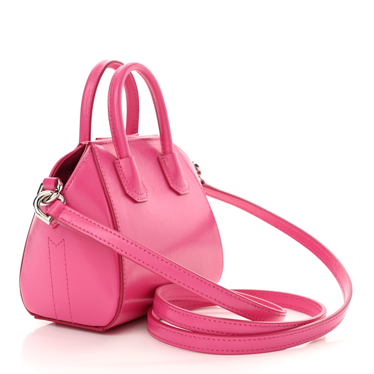 Shiny Lord Calfskin Micro Antigona Neon Pink