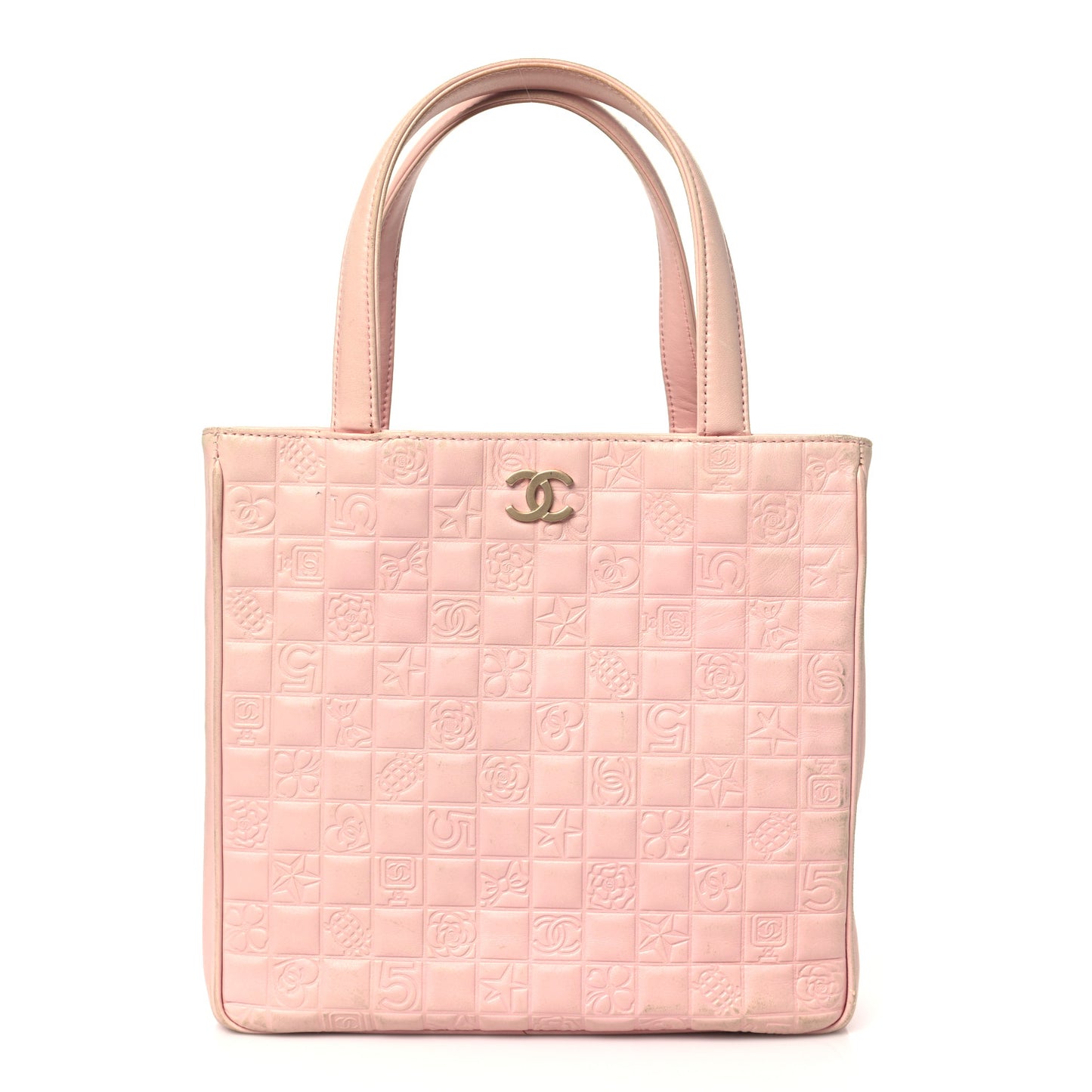 Lambskin Precious Symbols Shopping Tote Pink
