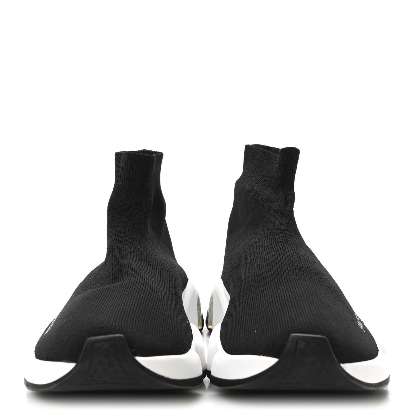Neoprene Knit Womens Speed Clear Sole Sneakers 37 Black White