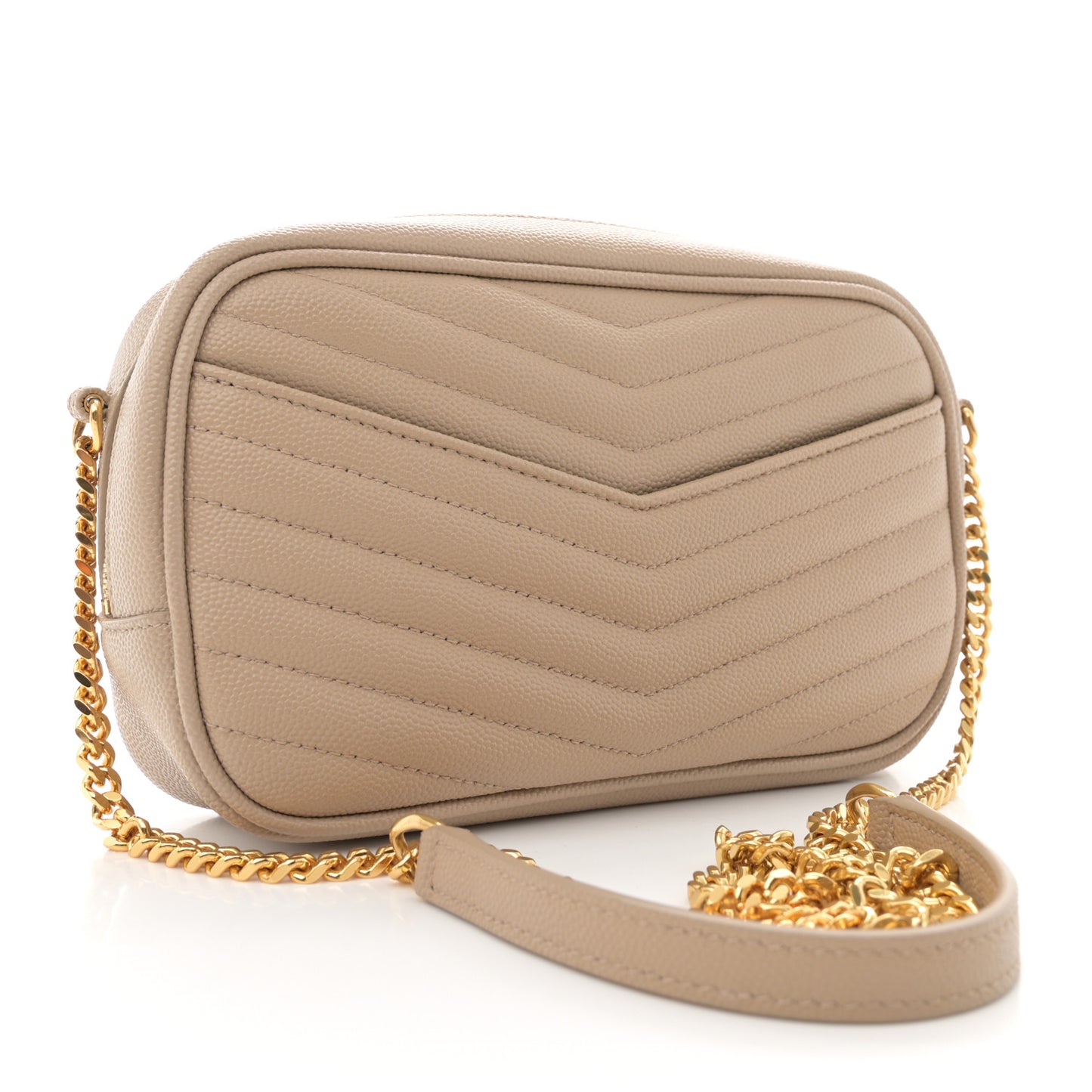 Grain De Poudre Matelasse Monogram Mini Lou Camera Bag Dark Latte