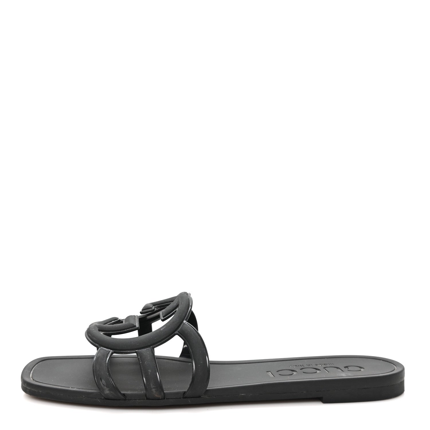 グッチ　GUCCI レディースサンダル　36 Gucci Rubber Womens Interlocking G Slide Sandals 36 Black 1912001