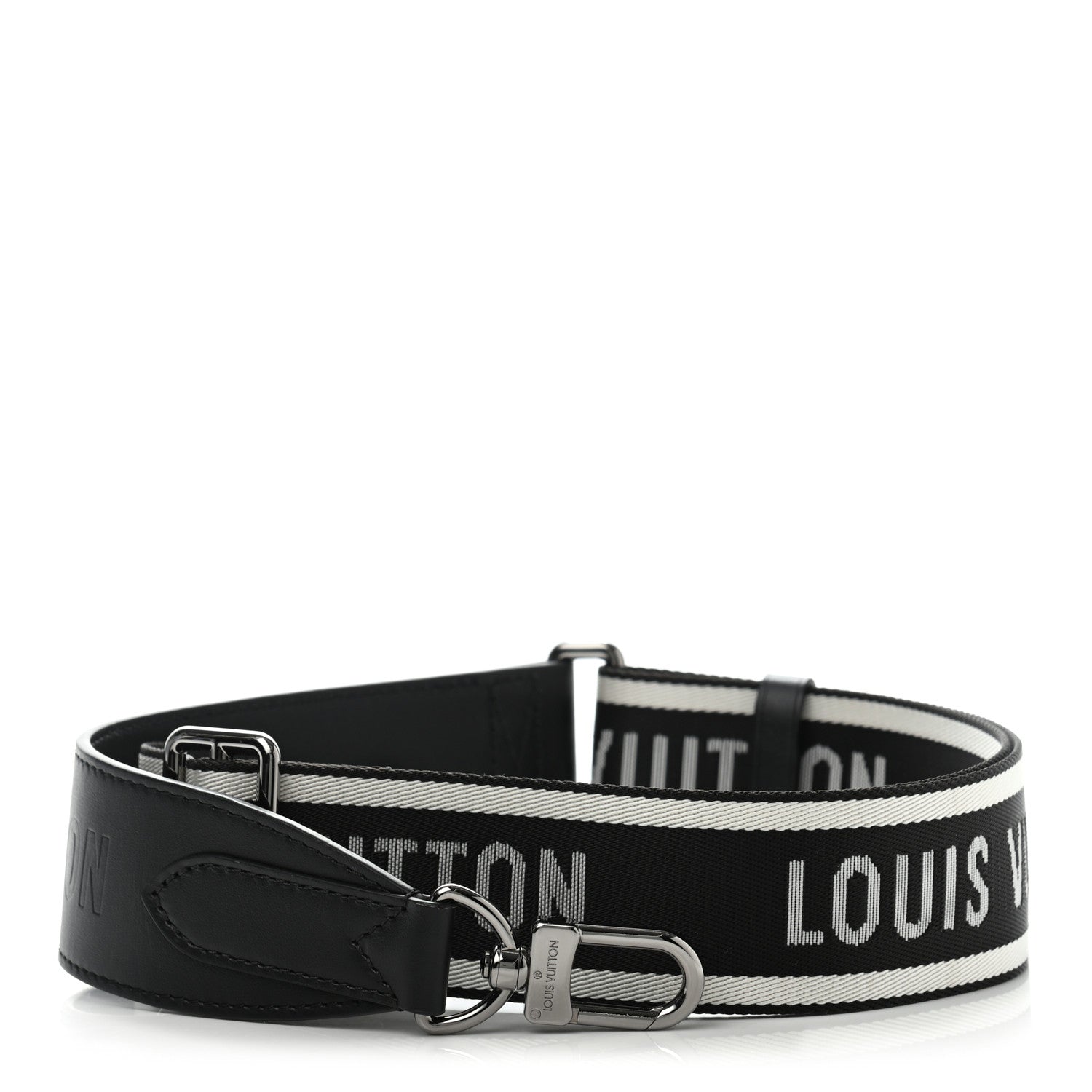 Louis Vuitton ブラックストラップ Louis Vuitton Nylon Jacquard Sporty Bandouliere Shoulder Strap