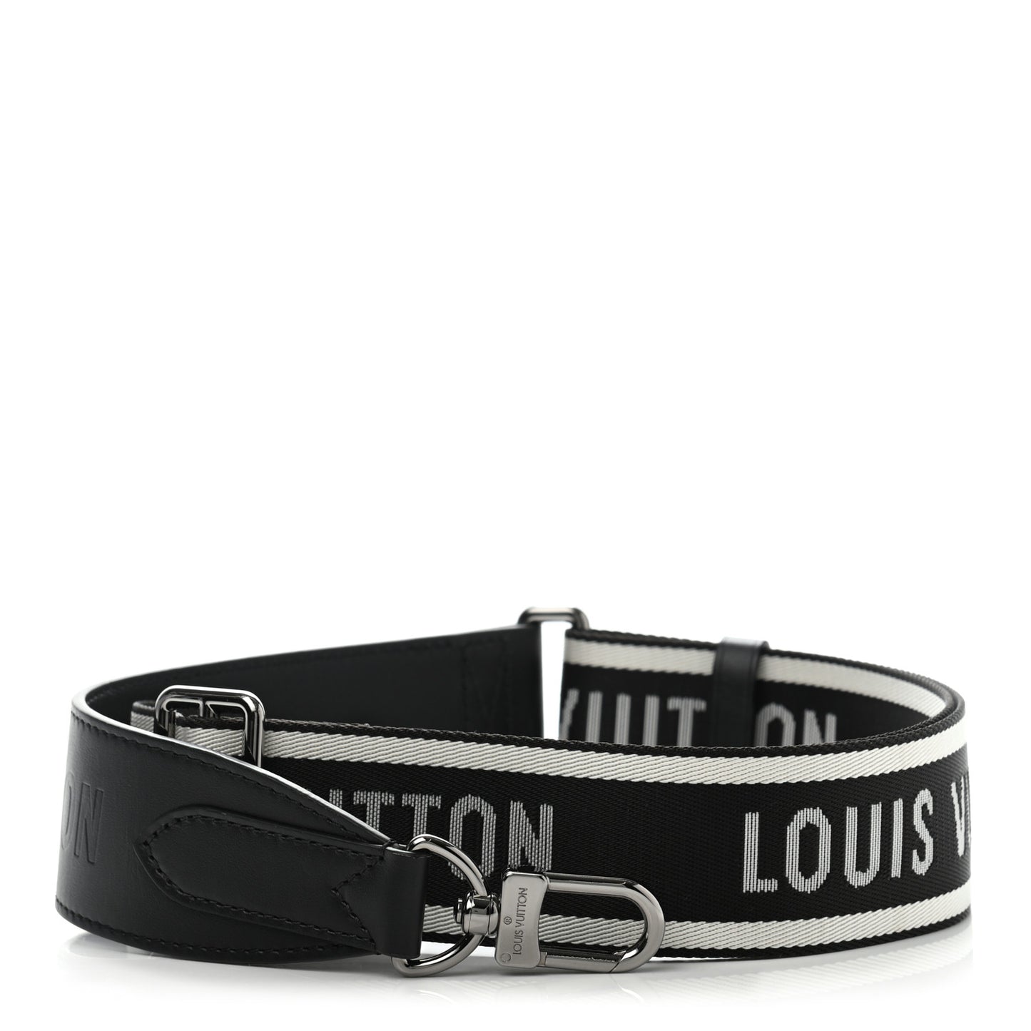 Nylon Jacquard Sporty Bandouliere Shoulder Strap Black