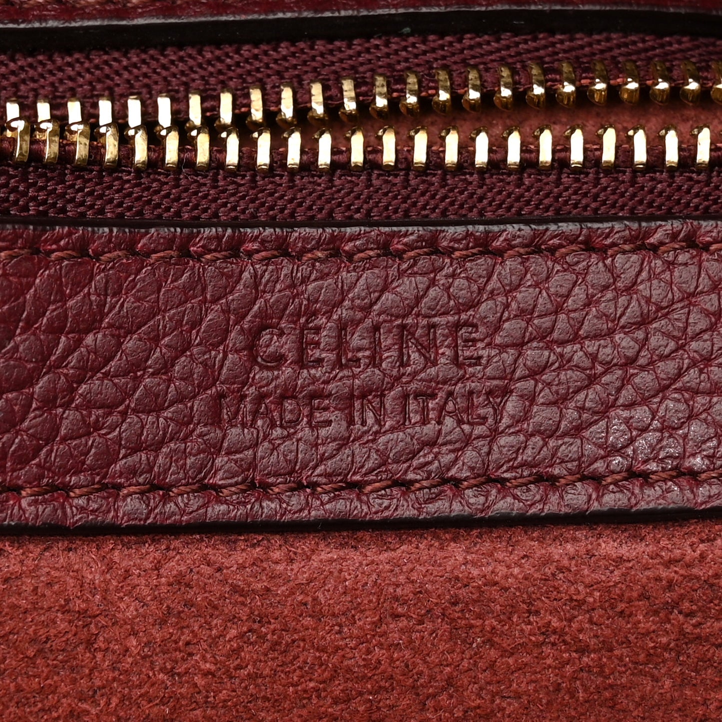 Soft Grained Calfskin Small Belt Cabas Phantom Burgundy