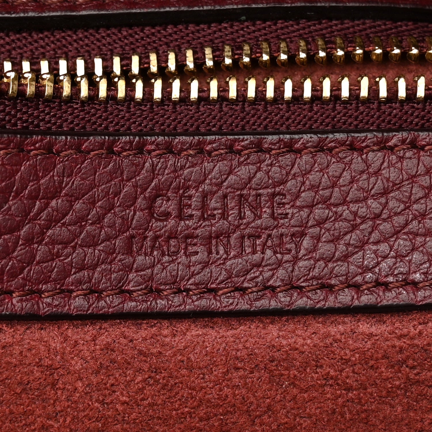Celine Soft Grained Calfskin Small Belt Cabas Phantom Burgundy 10 of 19