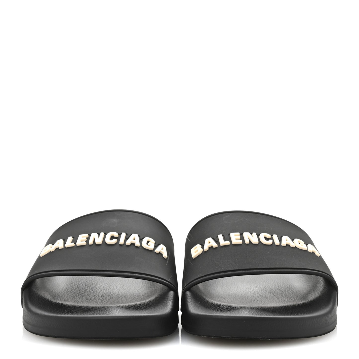 Rubber Logo Pool Slide Sandals 36 Black