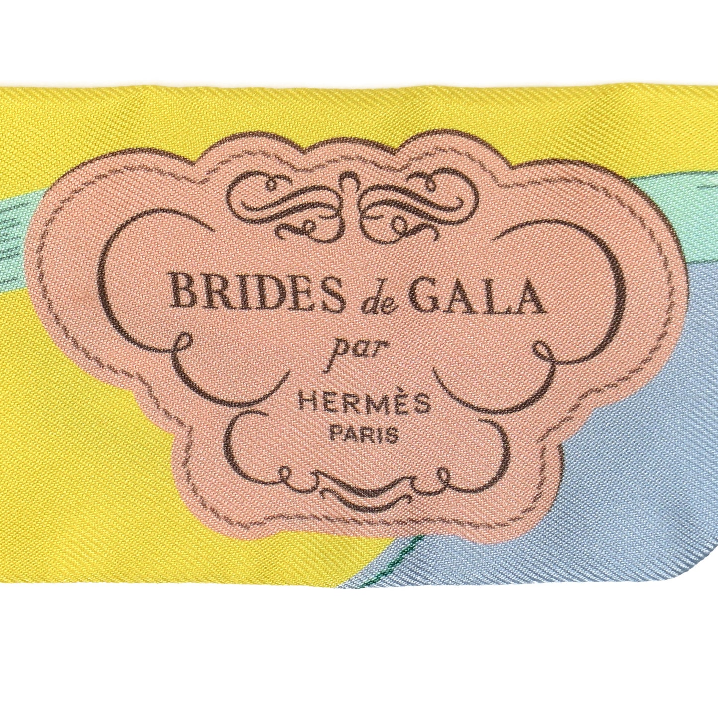 Silk Brides de Gala Applique Pique Twilly Jaune Vif Vert D'eau Bronze