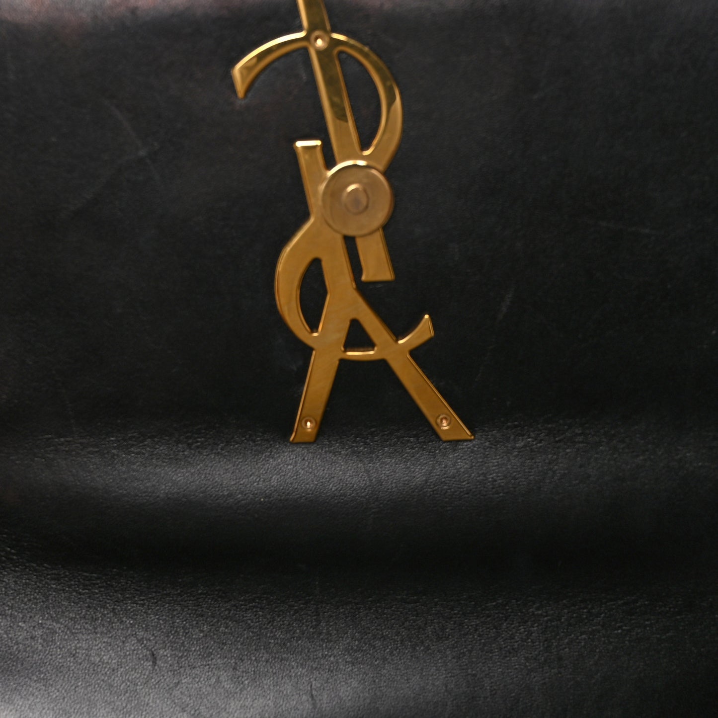 Patent Matelasse Monogram Large Vicky Chain Bag Black